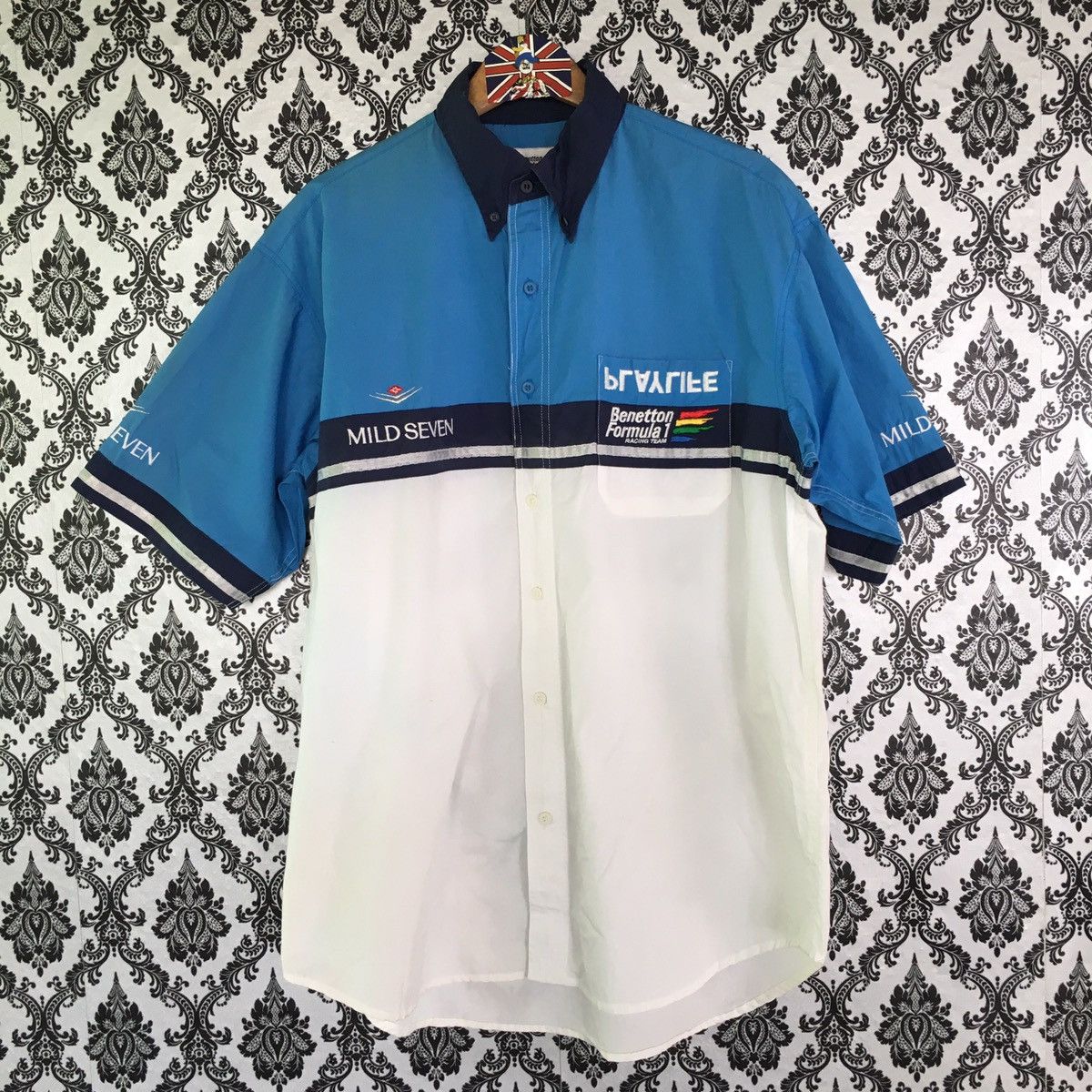 United Colors Of Benetton 🛫🔥Benetton x Mild Saven Playlife Shirt Button Up🔥🛫 Size US L / EU 52-54 / 3 - 1 Thumbnail
