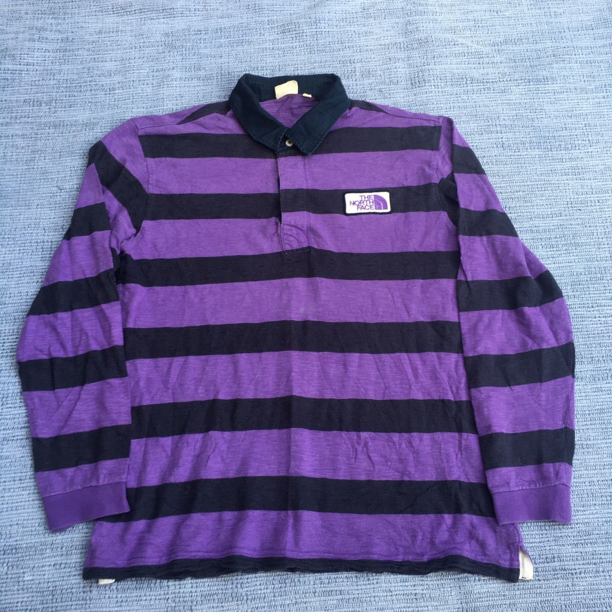 image of The North Face Purple Stripe Polo, Men's (Size Large)