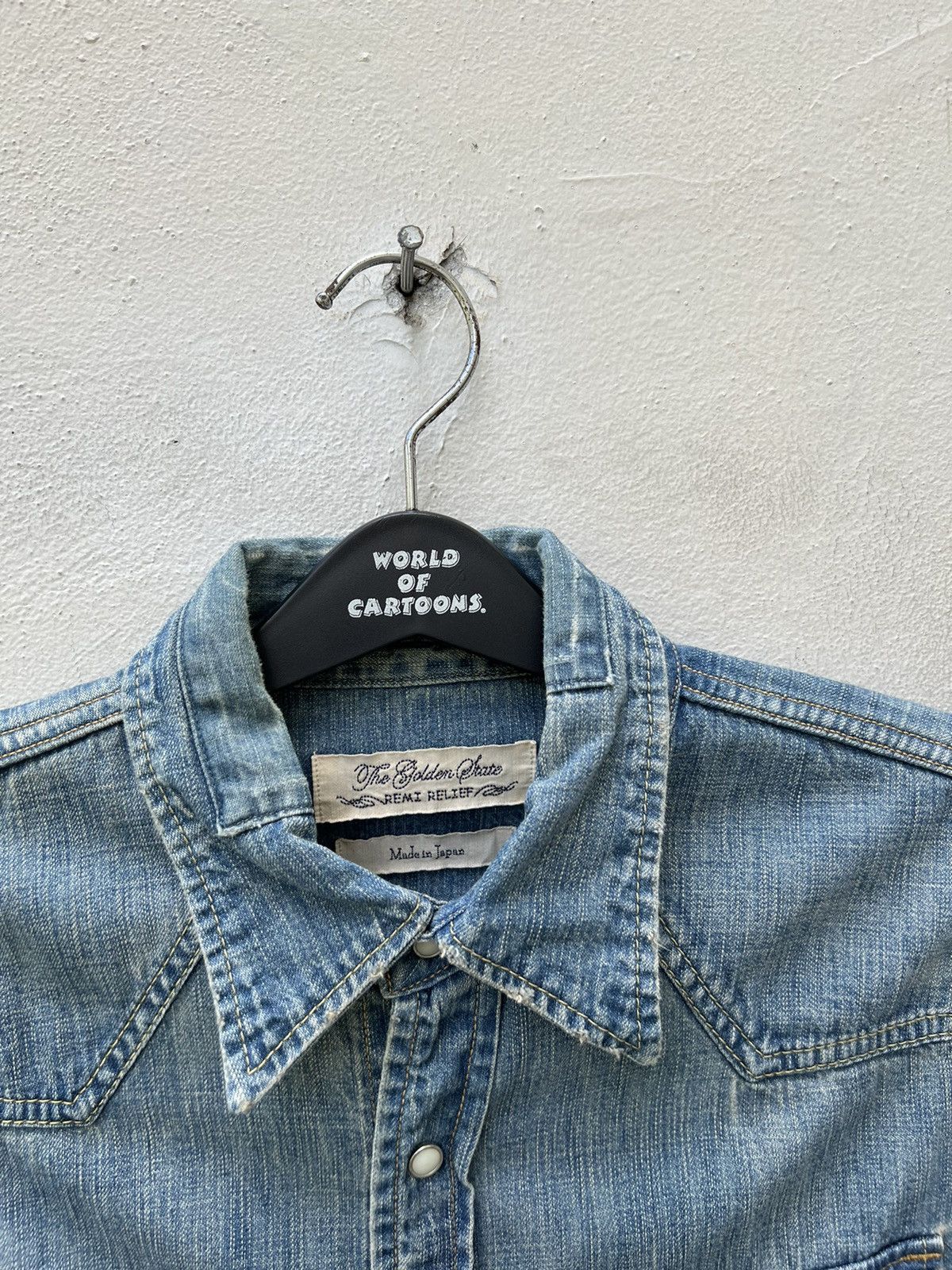 Remi Relief Remi Relief Distress Patchwork Denim Bowie Art Western shirt Size US S / EU 44-46 / 1 - 4 Thumbnail