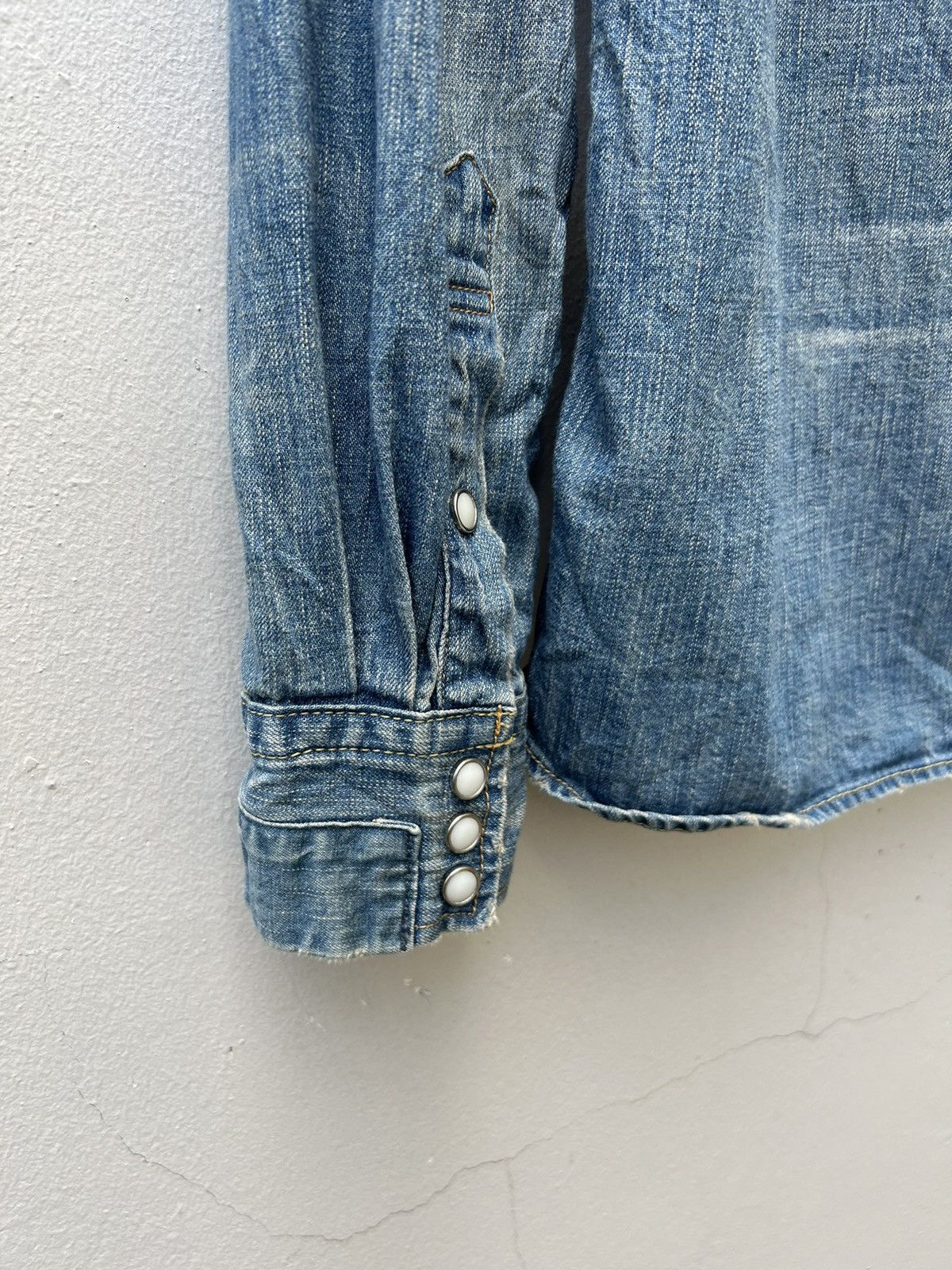 Remi Relief Remi Relief Distress Patchwork Denim Bowie Art Western shirt Size US S / EU 44-46 / 1 - 11 Thumbnail