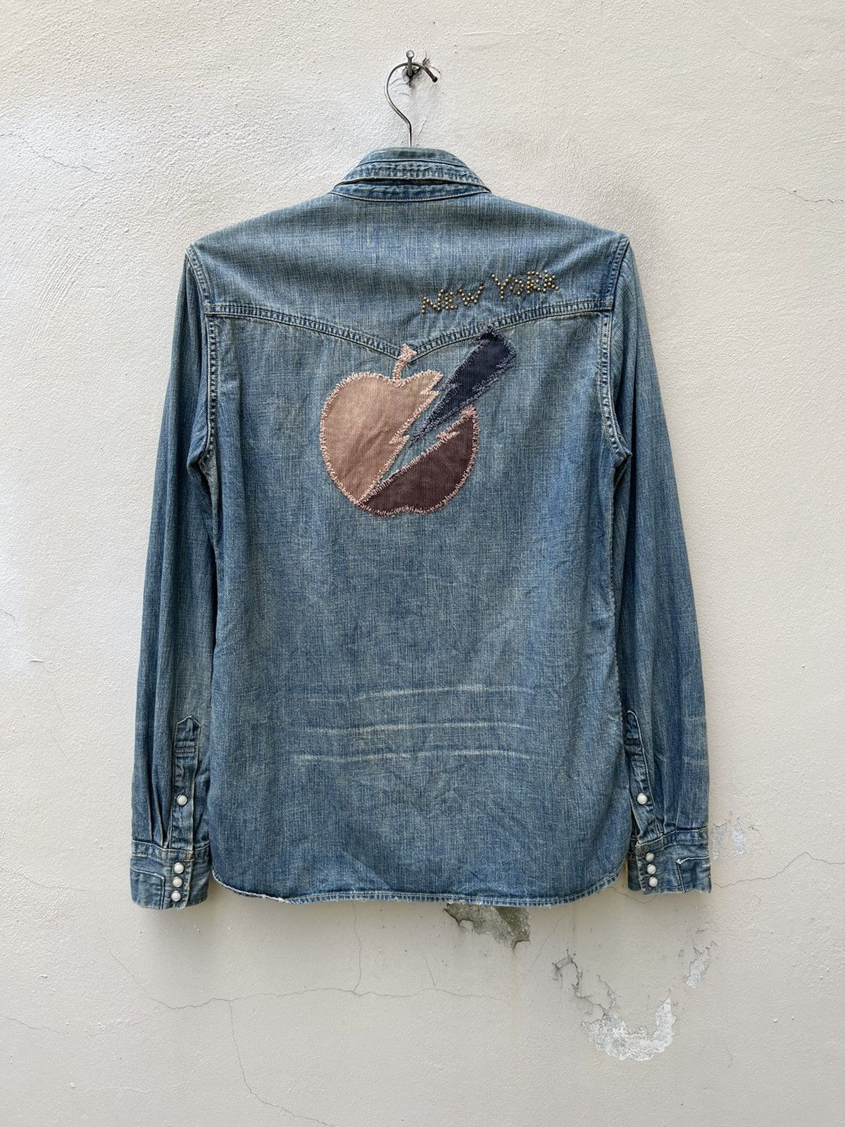 Remi Relief Remi Relief Distress Patchwork Denim Bowie Art Western shirt Size US S / EU 44-46 / 1 - 8 Thumbnail