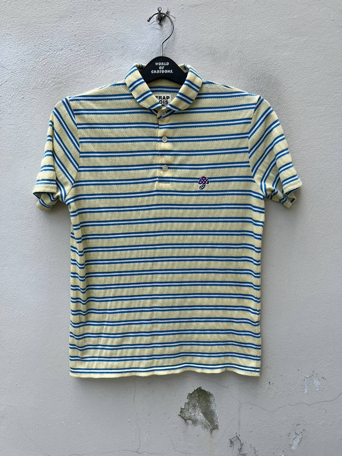 Frapbois Frapbois Japan Mushroom Striped Polo Shirt Size US S / EU 44-46 / 1 - 3 Thumbnail