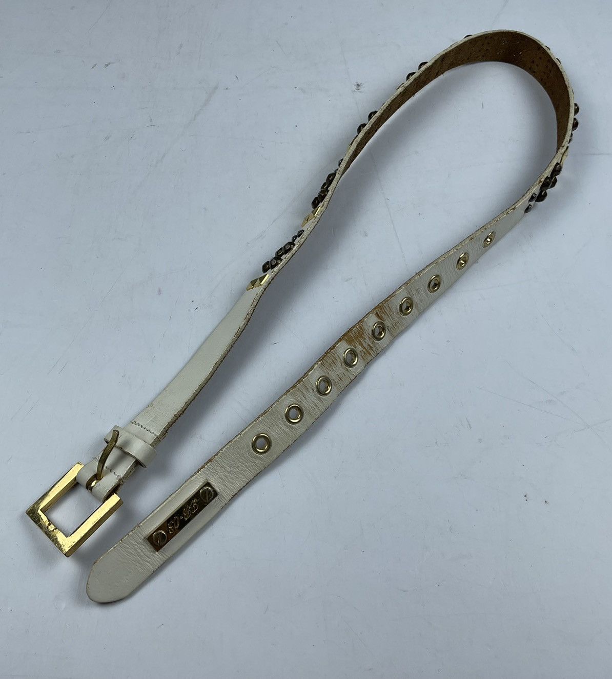 Genuine Leather studded leather belt Size 34 - 2 Thumbnail