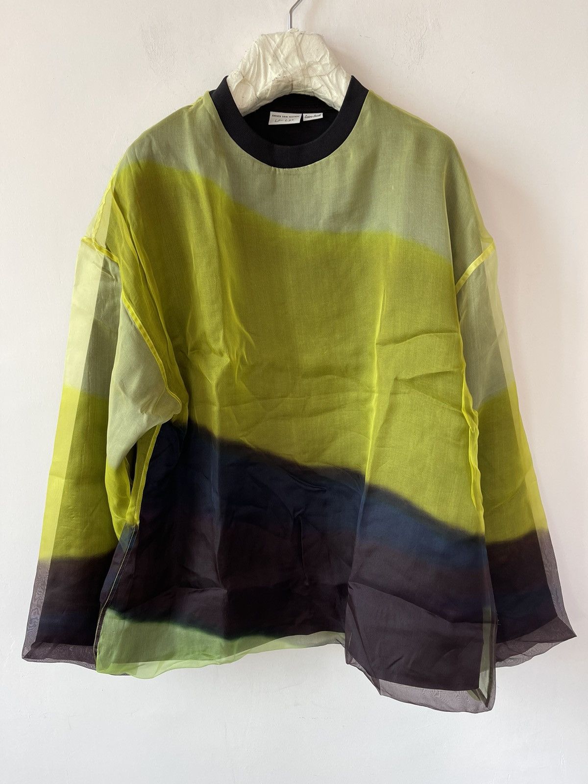 Dries Van Noten Tie Dye Yellow Green Crewneck Pullover top Mens Size XS