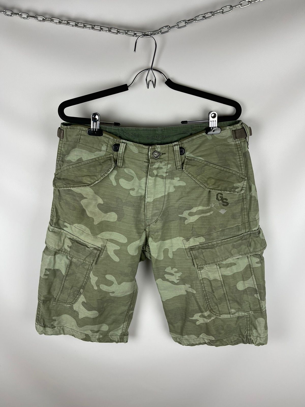 G Star Raw G-Star Raw Original Battle pants 1/2 camo cargo shorts | Grailed