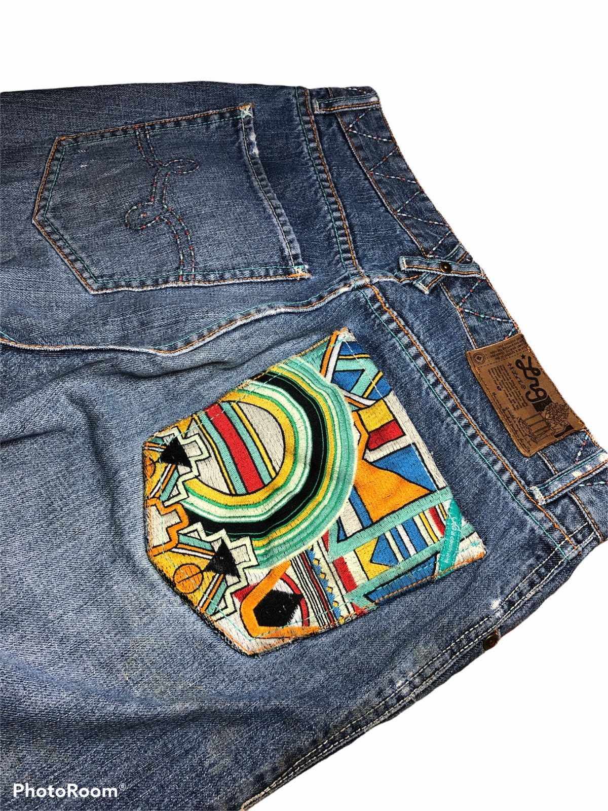 LRG WIDE LEG EMBROIDERY LRG DENIM PANT Size US 32 / EU 48 - 3 Thumbnail