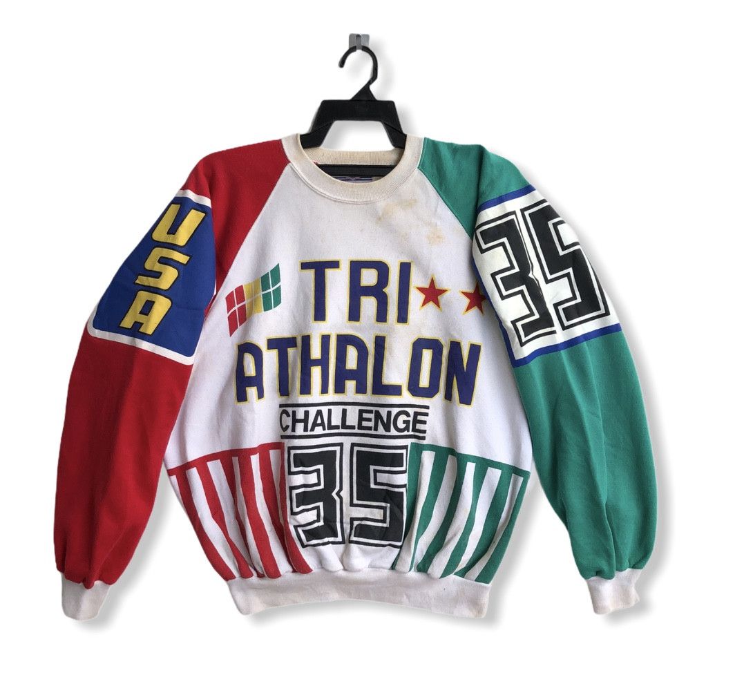 Vintage VINTAGE 80’S TRIATHLON CHALLENGE USA LOOSE FIT SWEATSHIRT Size US M / EU 48-50 / 2 - 1 Thumbnail