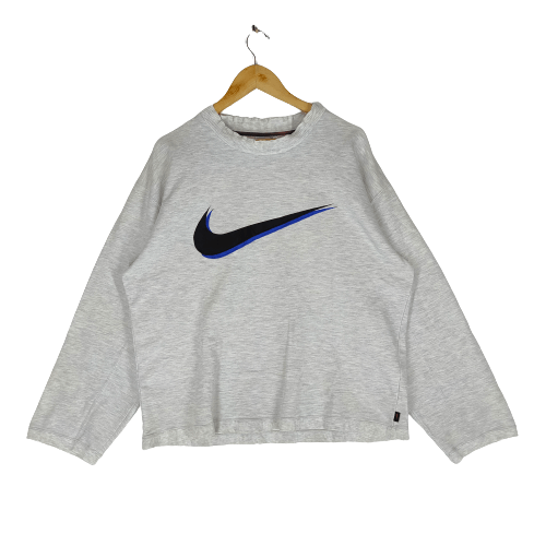 Nike Vintage 90s NIKE DOUBLE EMBROIDERY Big Swoosh Sweatshirt Size US XL / EU 56 / 4 - 1 Thumbnail
