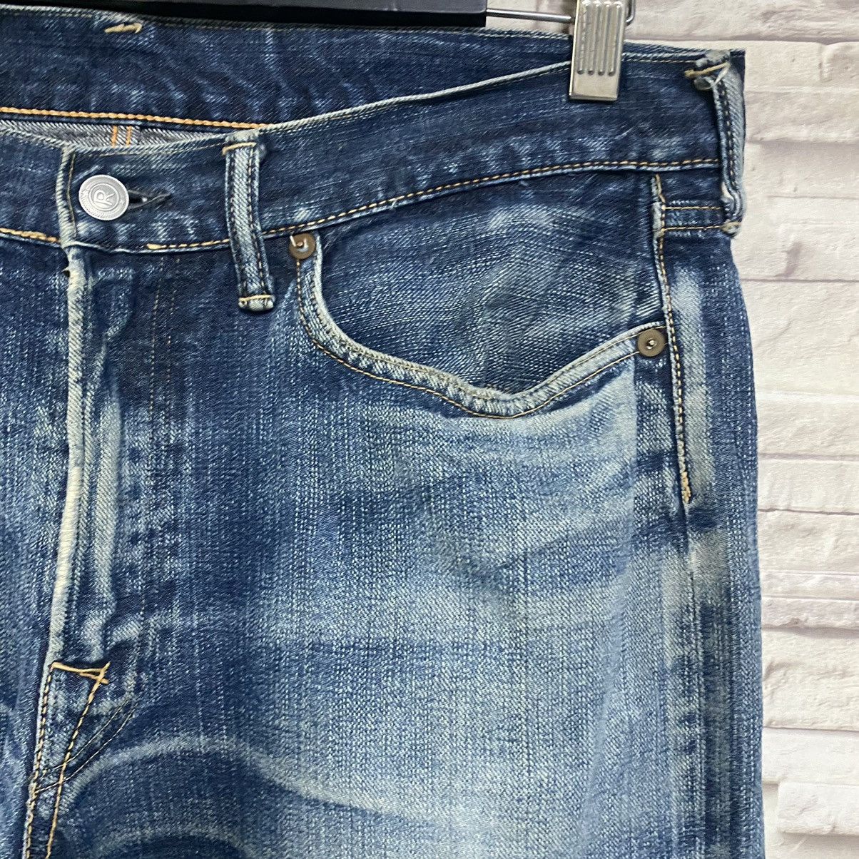 45rpm Vintage 45rpm Distressed Denim Jeans 34x33 Made in Japan Size US 34 / EU 50 - 9 Thumbnail