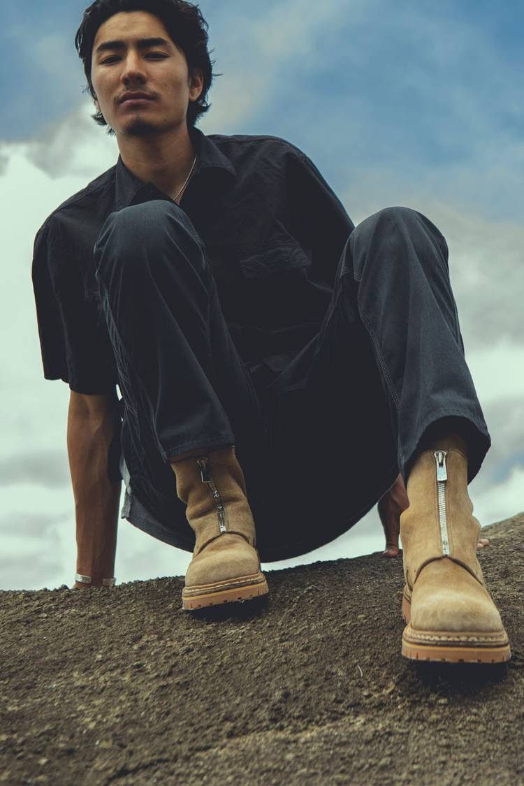 Guidi × Nonnative Guidi NonNative Tan Big Daddy Zip Boots Guidi × Nonnative Guidi NonNative Tan Big Daddy Zip Boots