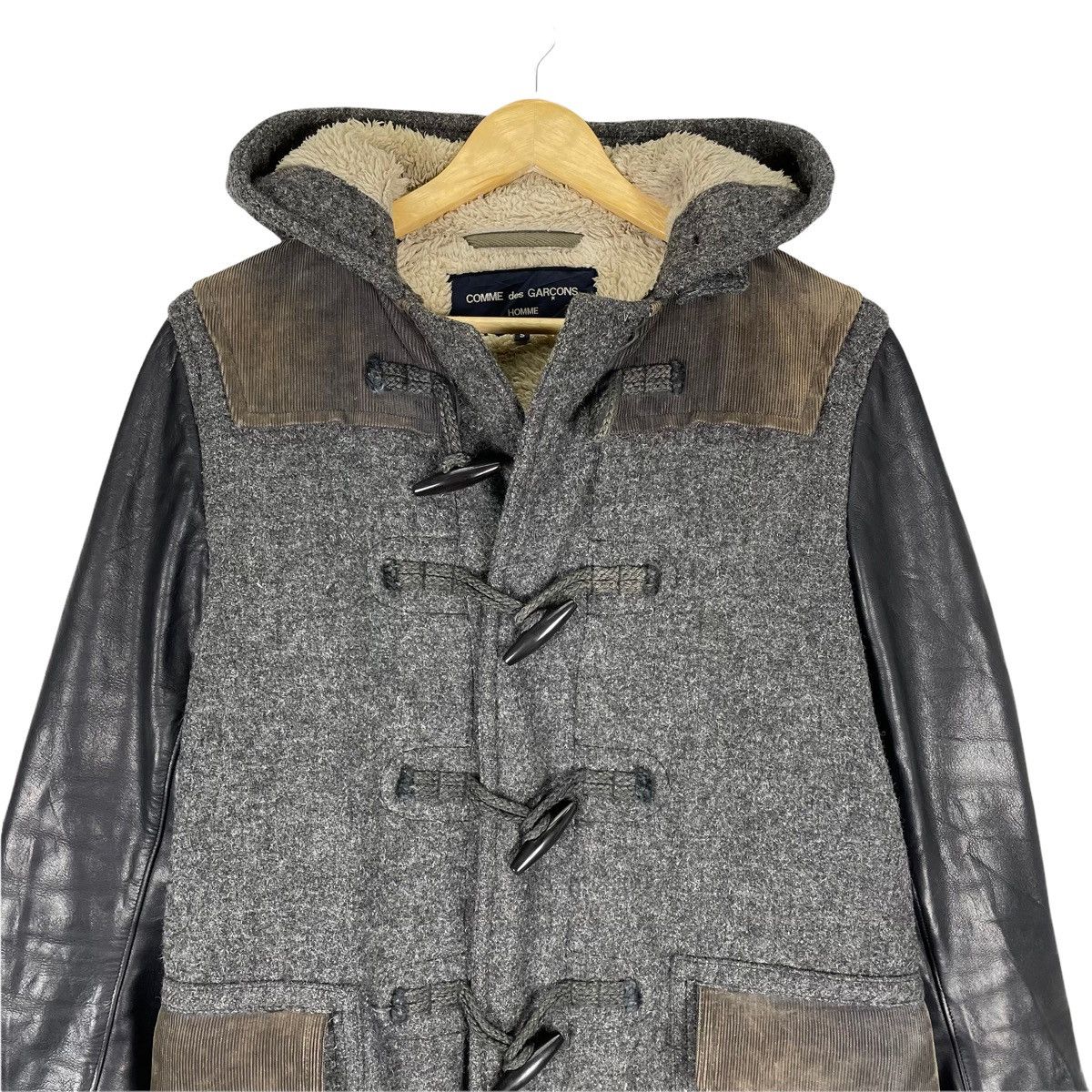 Comme des Garcons 🔥CDGH AW2014 HOODIE DUFFLE LEATHER JACKET Size US S / EU 44-46 / 1 - 2 Thumbnail