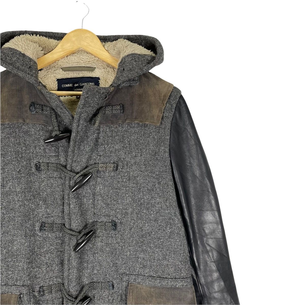 Comme des Garcons 🔥CDGH AW2014 HOODIE DUFFLE LEATHER JACKET Size US S / EU 44-46 / 1 - 3 Thumbnail