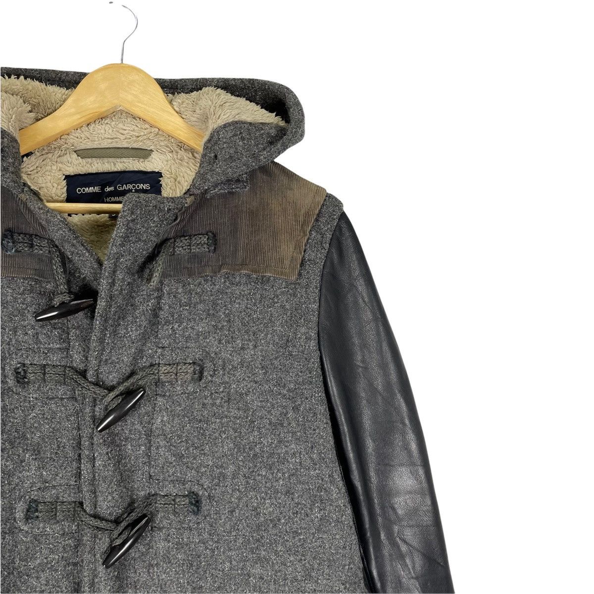 Comme des Garcons 🔥CDGH AW2014 HOODIE DUFFLE LEATHER JACKET Size US S / EU 44-46 / 1 - 6 Thumbnail