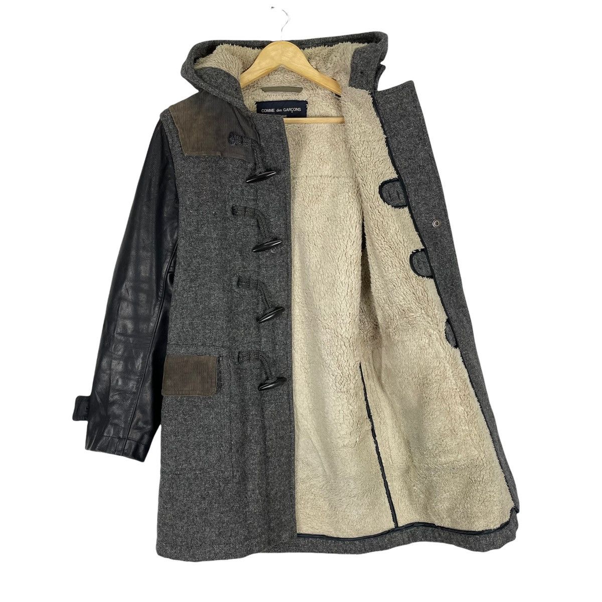 Comme des Garcons 🔥CDGH AW2014 HOODIE DUFFLE LEATHER JACKET Size US S / EU 44-46 / 1 - 10 Thumbnail