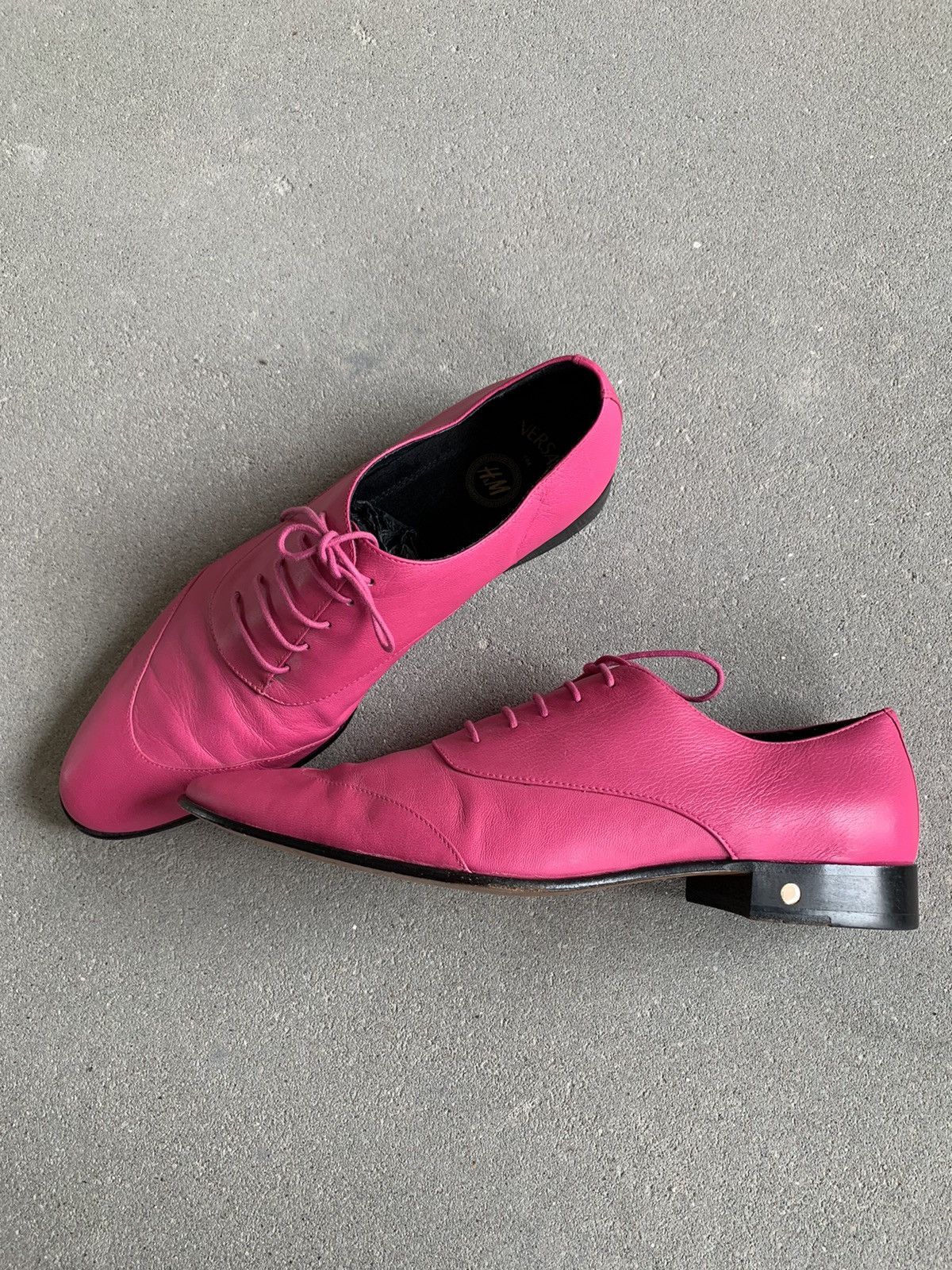 Pink Versace Loafers Cheap Versace Alia Embellished Patent-Leather