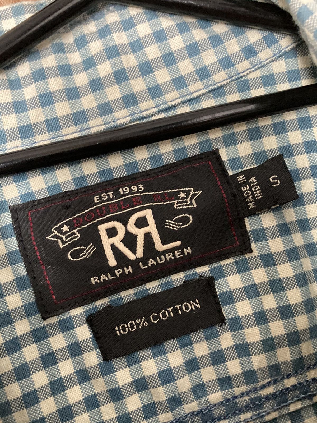 RRL Ralph Lauren Authentic RRL Double RL Collar Loop Checkers Shirt S Size US S / EU 44-46 / 1 - 7 Thumbnail