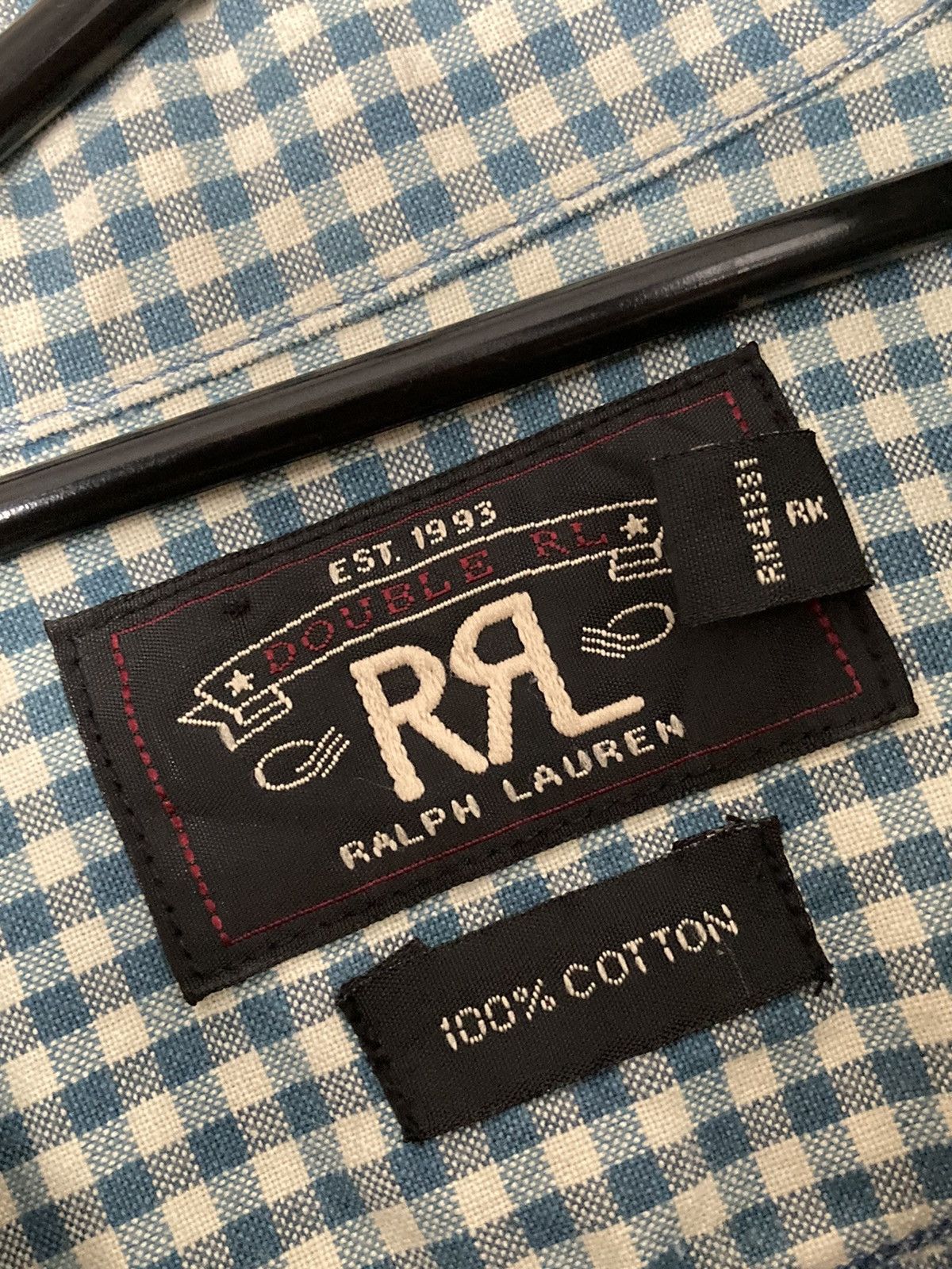 RRL Ralph Lauren Authentic RRL Double RL Collar Loop Checkers Shirt S Size US S / EU 44-46 / 1 - 8 Thumbnail