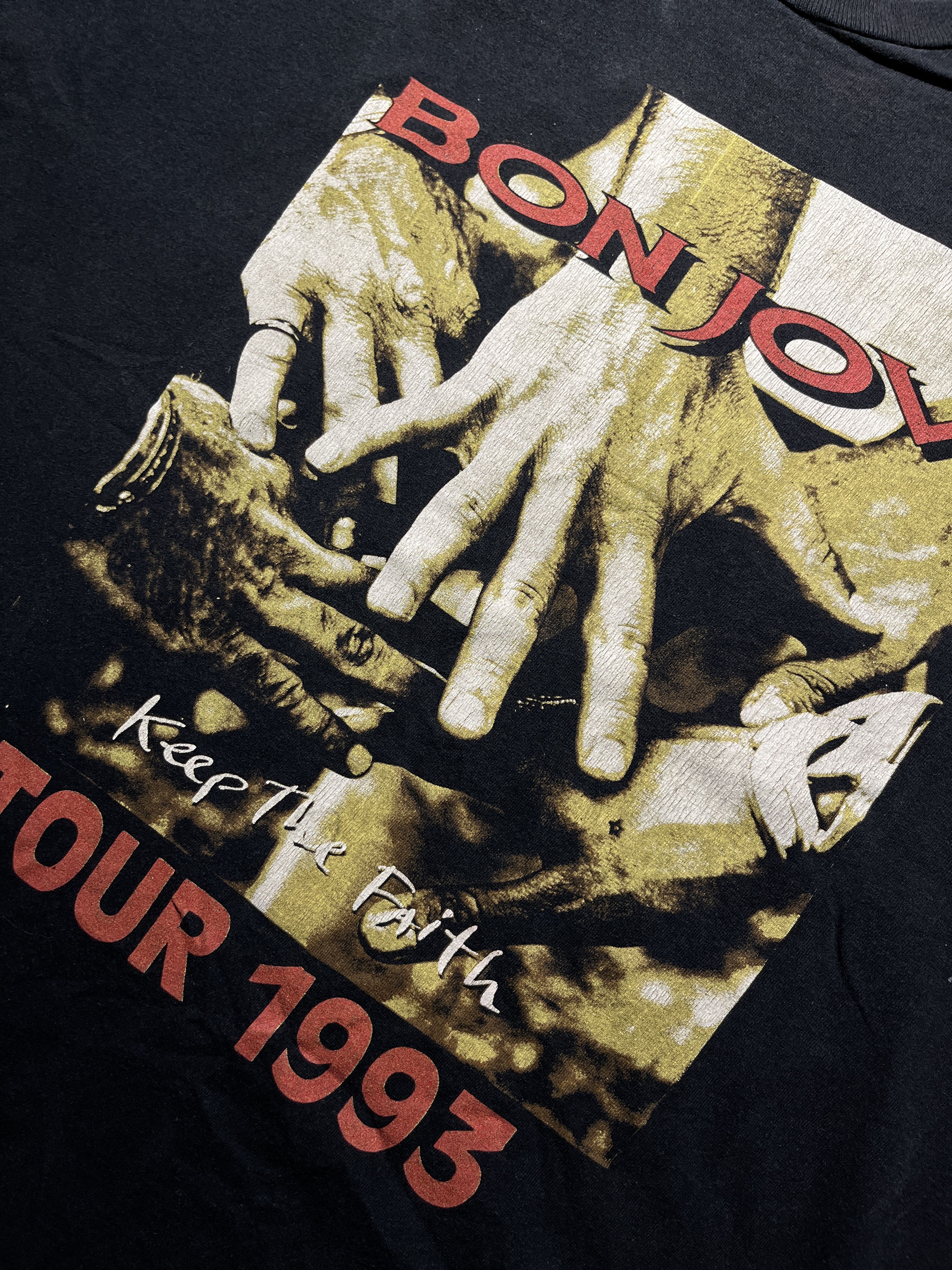 Band Tees Bon Jovi 1993 Europa Tour Single Stitch T-shirt Size US XL / EU 56 / 4 - 5 Thumbnail