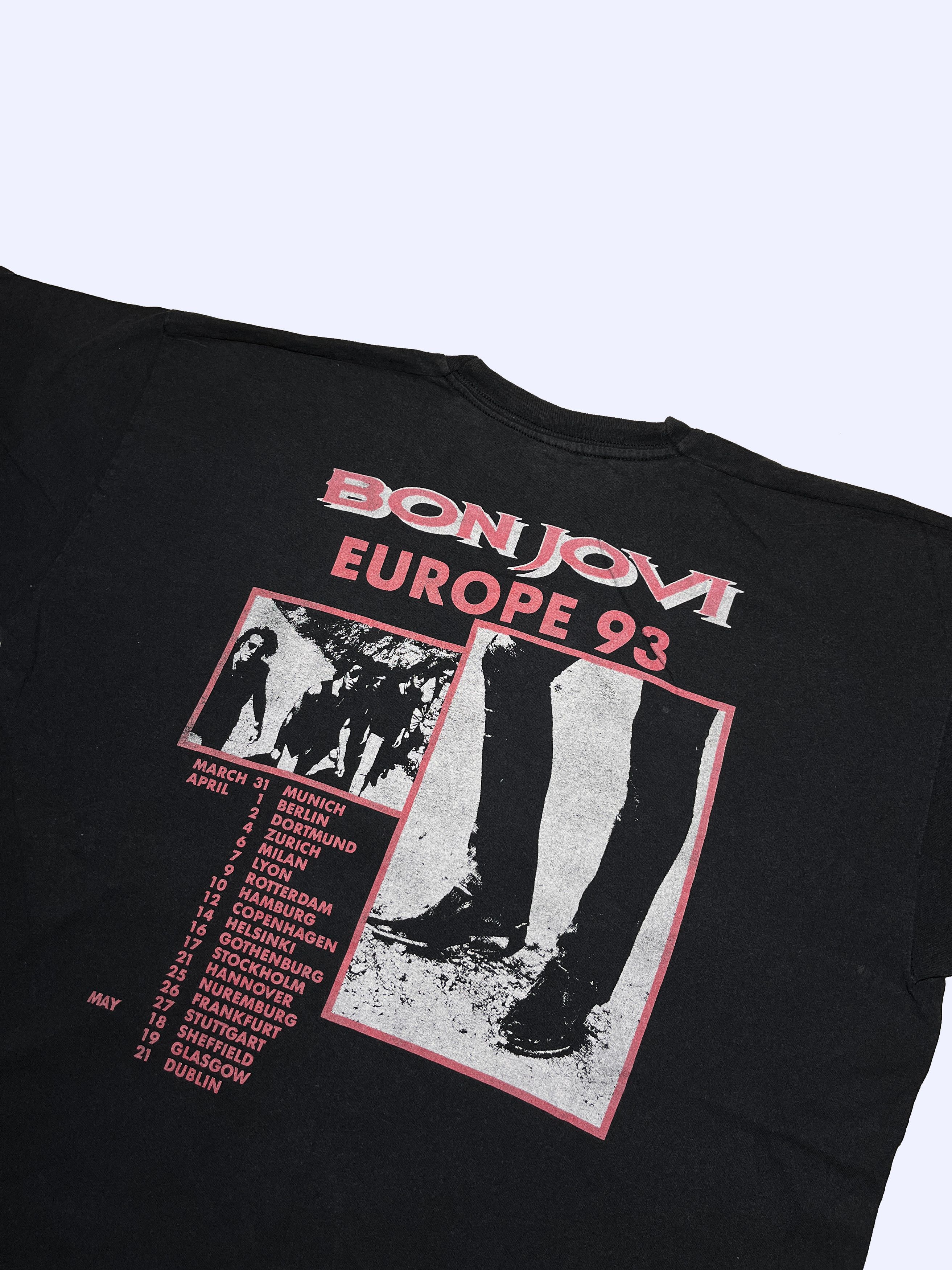 Band Tees Bon Jovi 1993 Europa Tour Single Stitch T-shirt Size US XL / EU 56 / 4 - 10 Thumbnail
