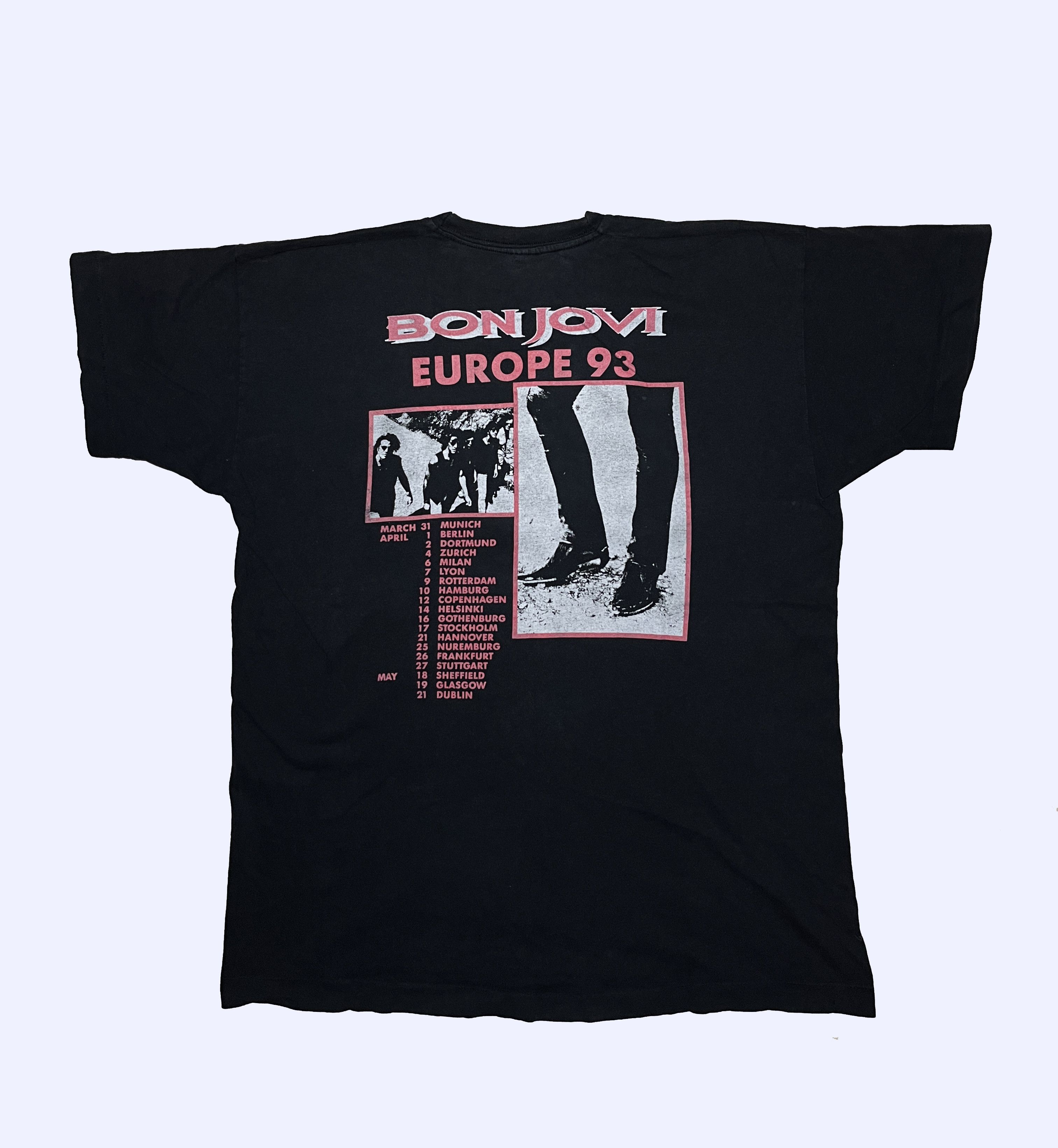 Band Tees Bon Jovi 1993 Europa Tour Single Stitch T-shirt Size US XL / EU 56 / 4 - 9 Thumbnail