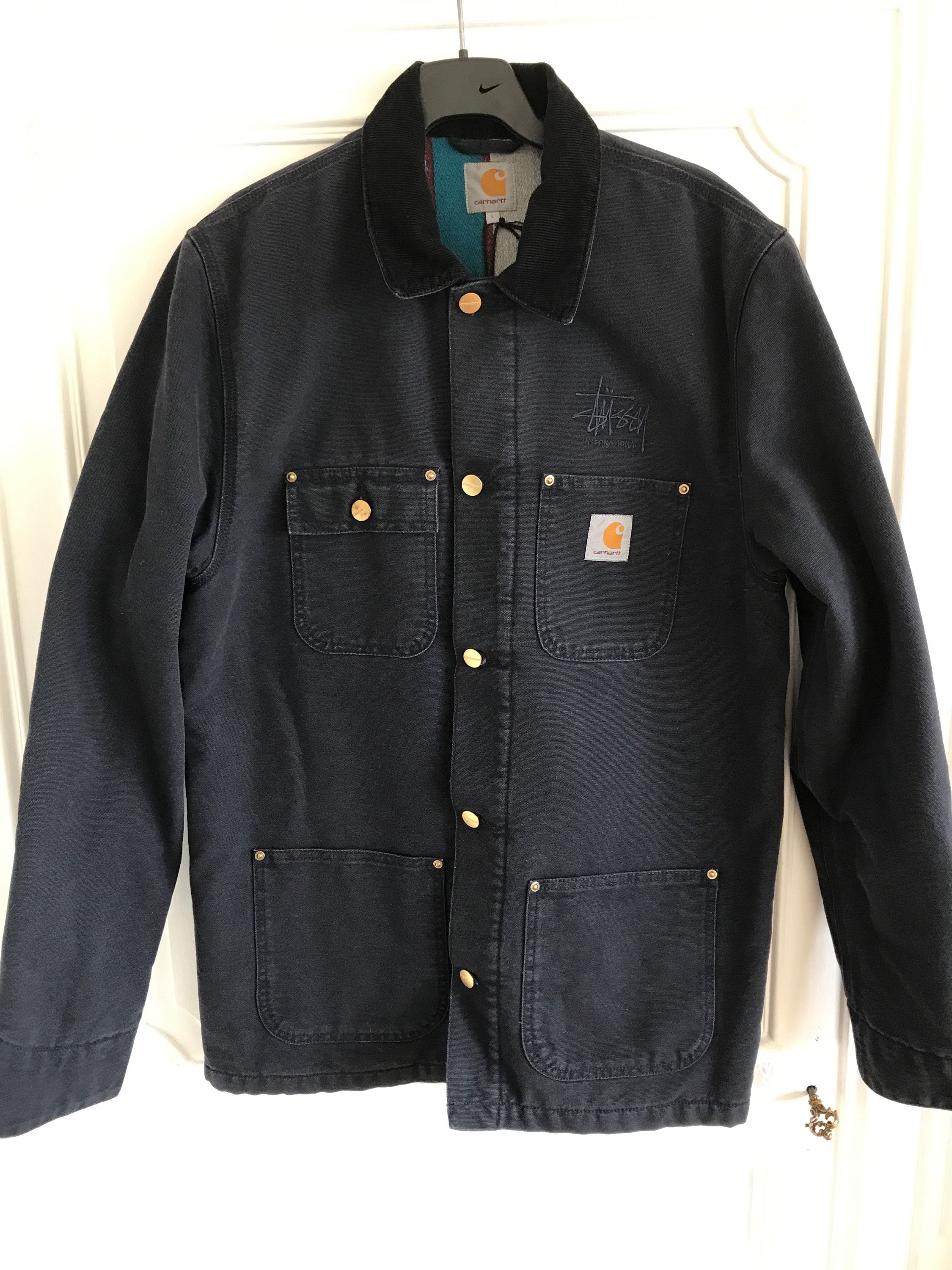 Stussy Chore Coat STUSSY X CARHARTT WIP | Grailed