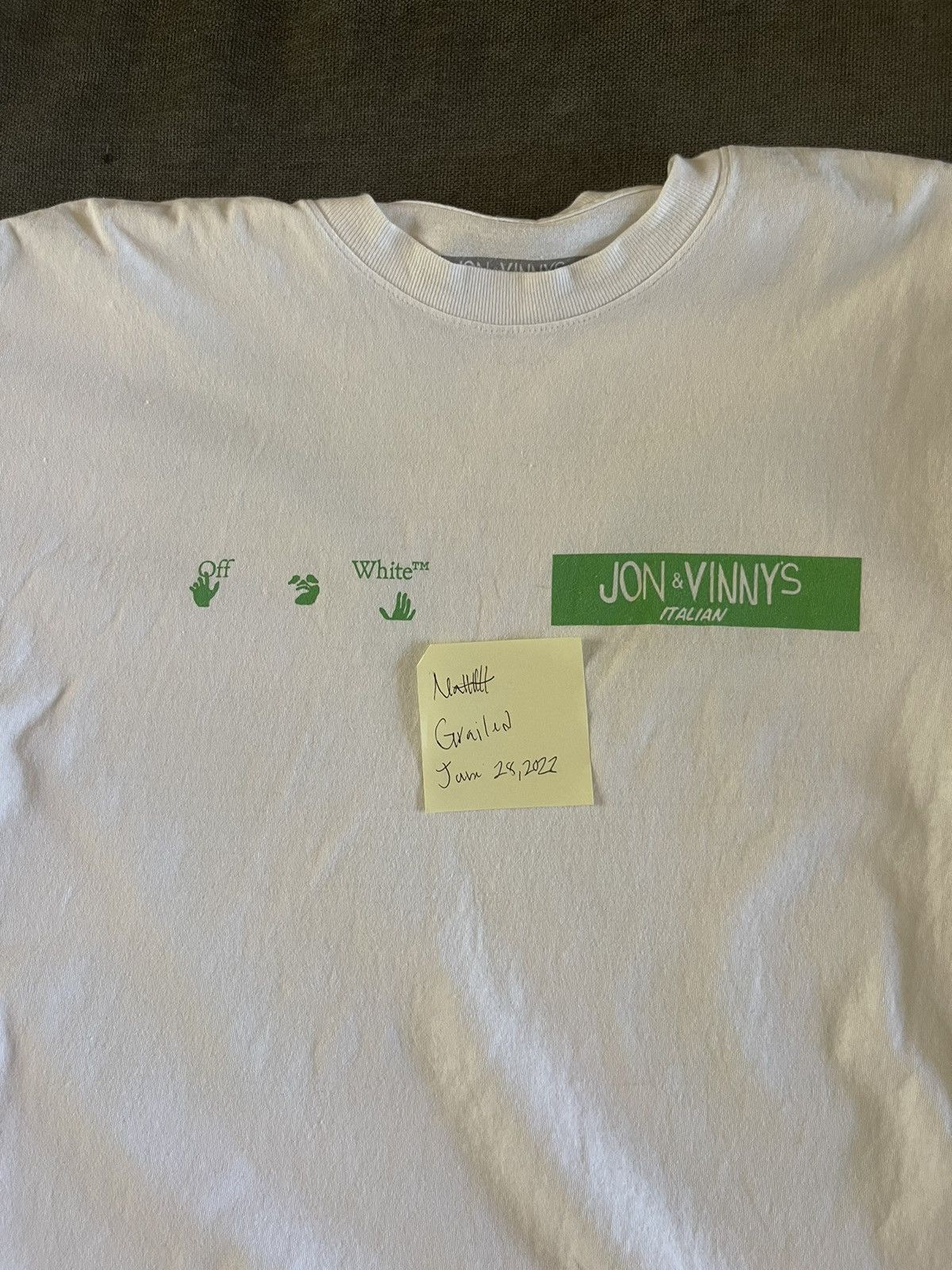 Off-White Off White x Jon & Vinny’s tee Size US L / EU 52-54 / 3 - 6 Thumbnail