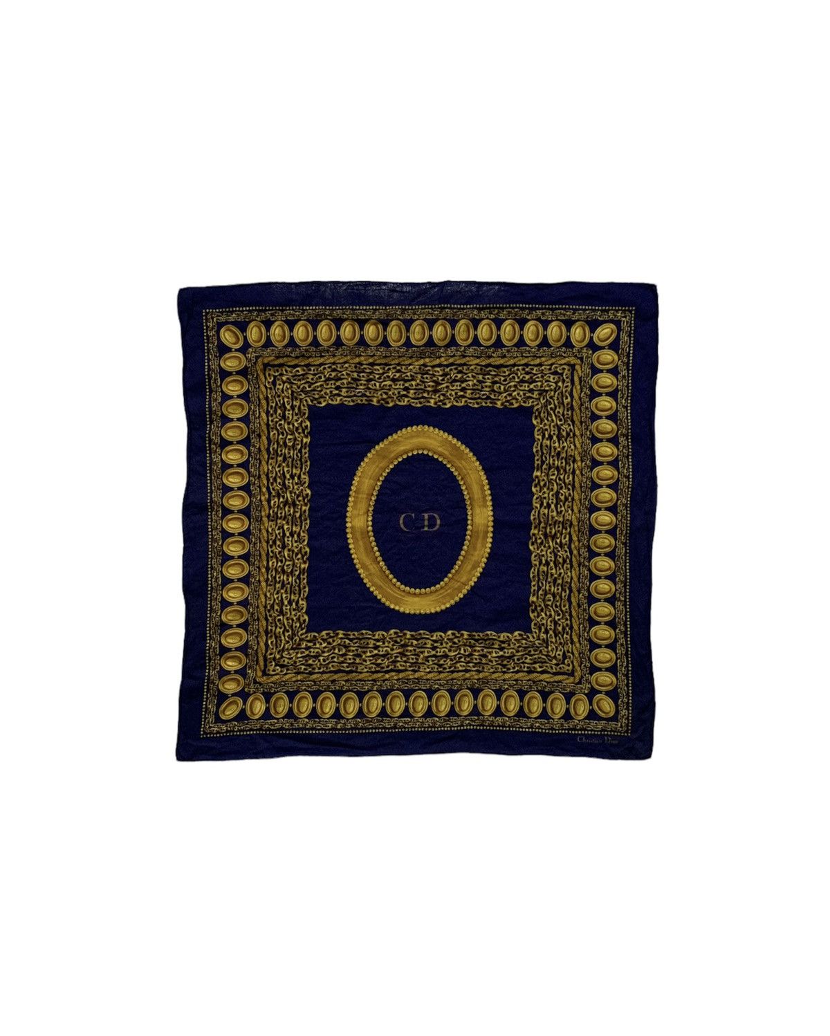 Christian Dior Monsieur × Other Vintage Christian Dior Gold Chain Bandana Scarf Neckerchief Size ONE SIZE - 1 Thumbnail