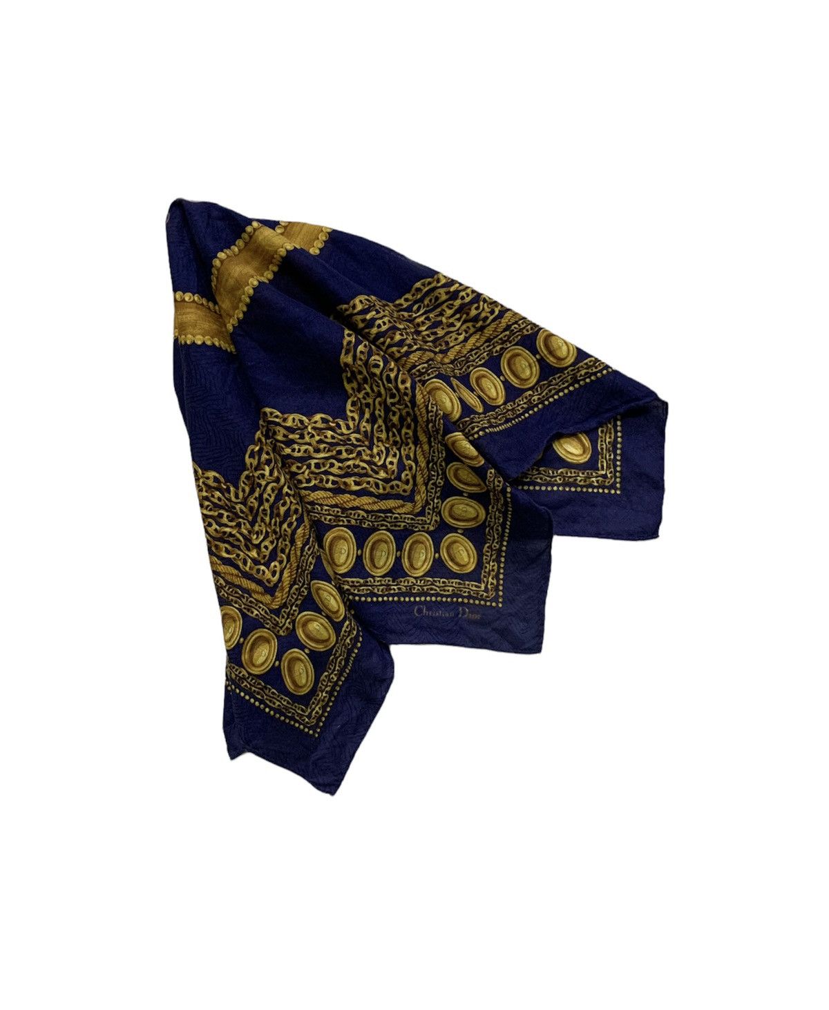 Christian Dior Monsieur × Other Vintage Christian Dior Gold Chain Bandana Scarf Neckerchief Size ONE SIZE - 4 Thumbnail