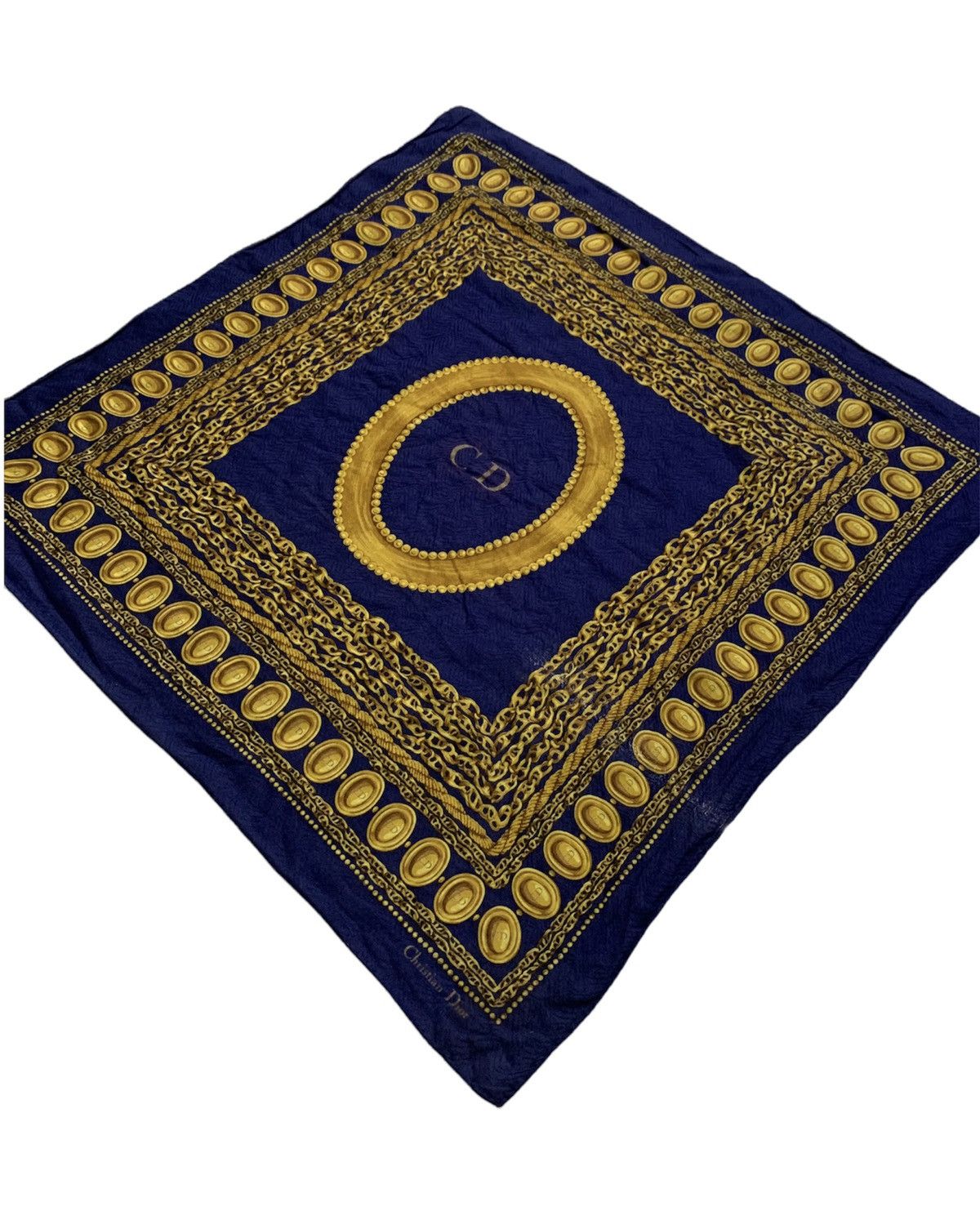Christian Dior Monsieur × Other Vintage Christian Dior Gold Chain Bandana Scarf Neckerchief Size ONE SIZE - 2 Thumbnail