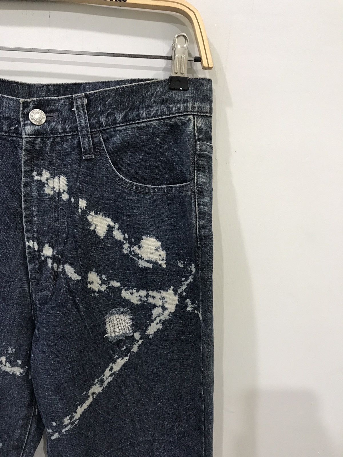 Japanese Brand MODERN Japan Patchwork Acid Samurai Slash Distressed Denim Size US 29 - 4 Thumbnail