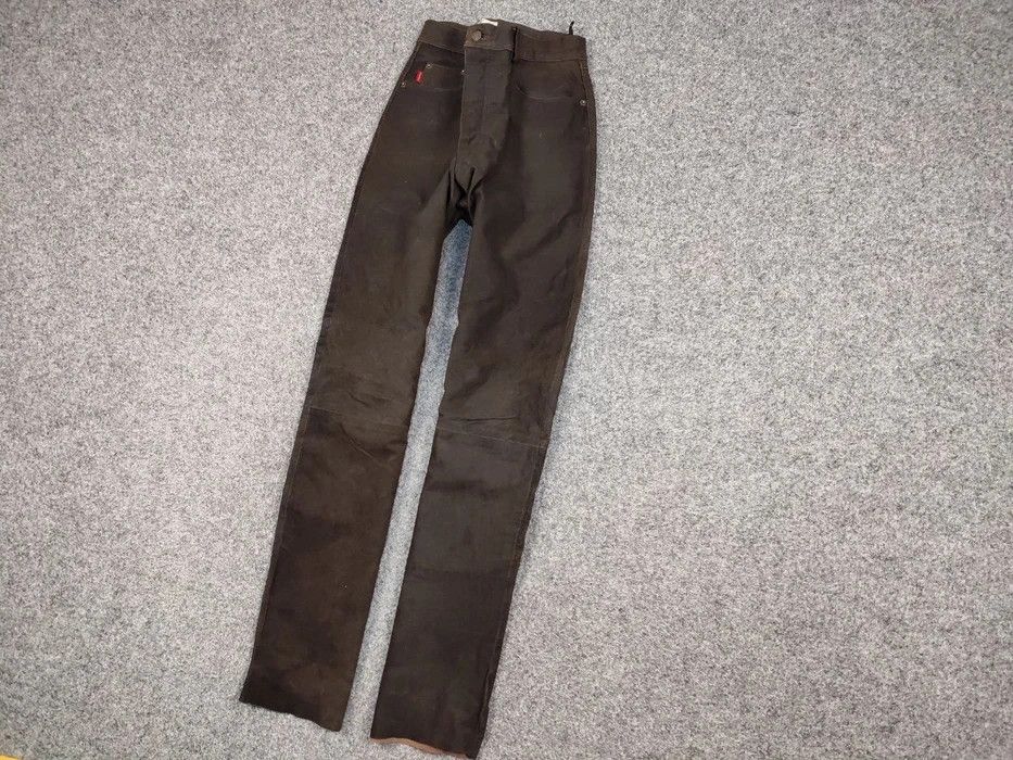 Japanese Brand Vintage 90's Japan leather Dark Brown Trousers Casual Pants Size US 34 / EU 50 - 2 Thumbnail