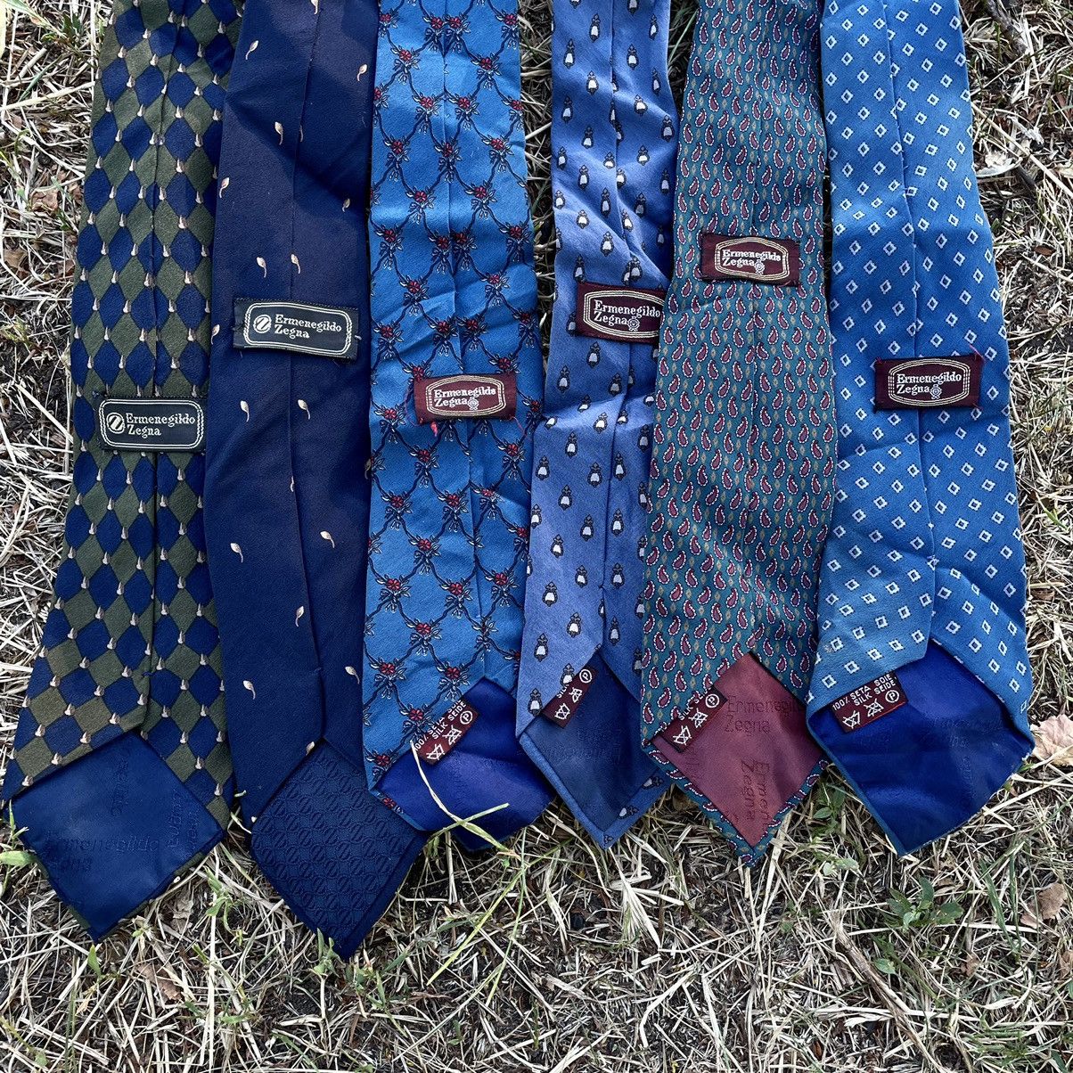 Ermenegildo Zegna × Vintage Vintage 90s Ermenegildo Zegna Lot 6 TIES Ties Luxury Size ONE SIZE - 2 Thumbnail