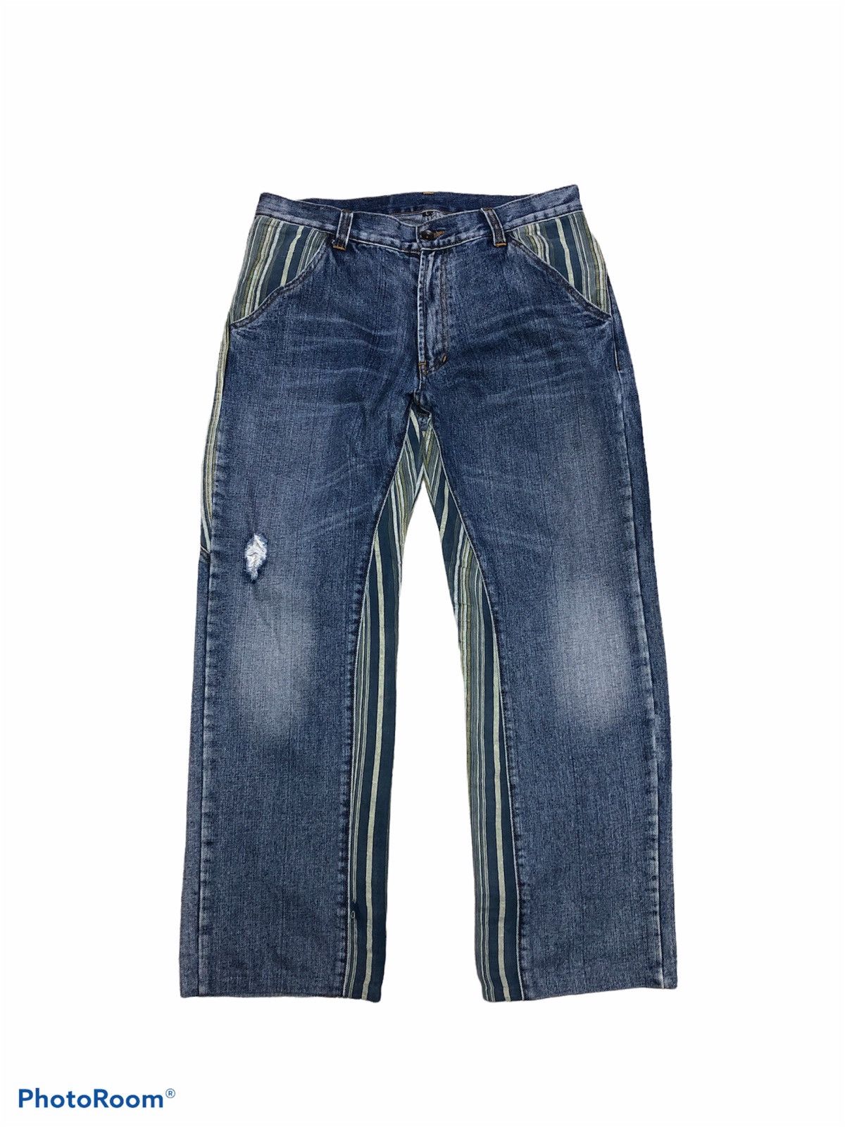 Hypebeast WIDE LEG⚡️⚡️RECONSTRUCTED DENIM Size US 34 / EU 50 - 2 Thumbnail