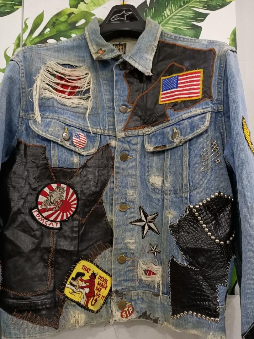 Lee × Vintage Lee Reconstructed Patchwork Denim Trucker Size US L / EU 52-54 / 3 - 4 Thumbnail
