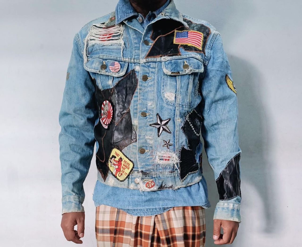 Lee × Vintage Lee Reconstructed Patchwork Denim Trucker Size US L / EU 52-54 / 3 - 2 Thumbnail