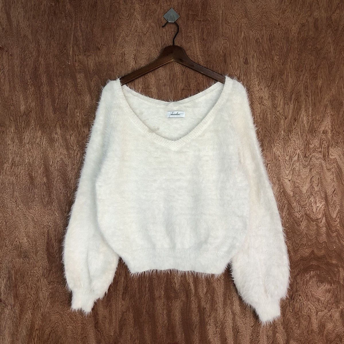 Homespun Knitwear Dazzlin White Mohair Knitwear #0443 Size US M / EU 48-50 / 2 - 3 Thumbnail