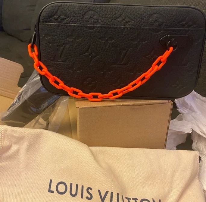 Pre-owned Louis Vuitton X Virgil Abloh Monogram Pochette (staff Exclusive) Volga Bag In Black