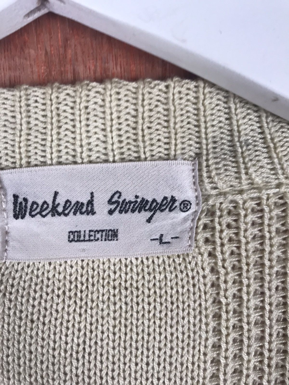 Vintage Weekend Swinger Homespun Knitwear sleeve less #M015 Size US L / EU 52-54 / 3 - 3 Thumbnail