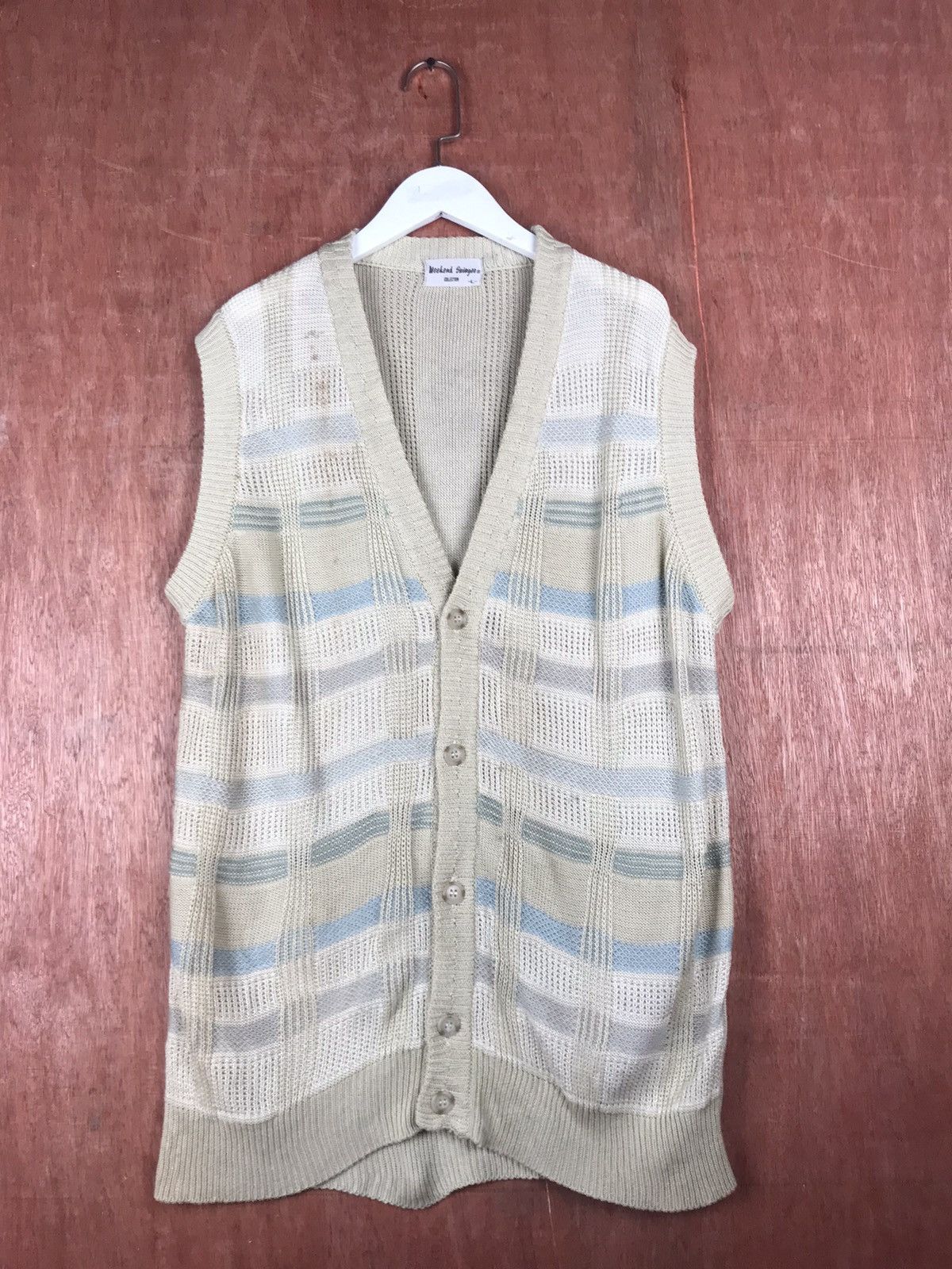 Vintage Weekend Swinger Homespun Knitwear sleeve less #M015 Size US L / EU 52-54 / 3 - 1 Thumbnail