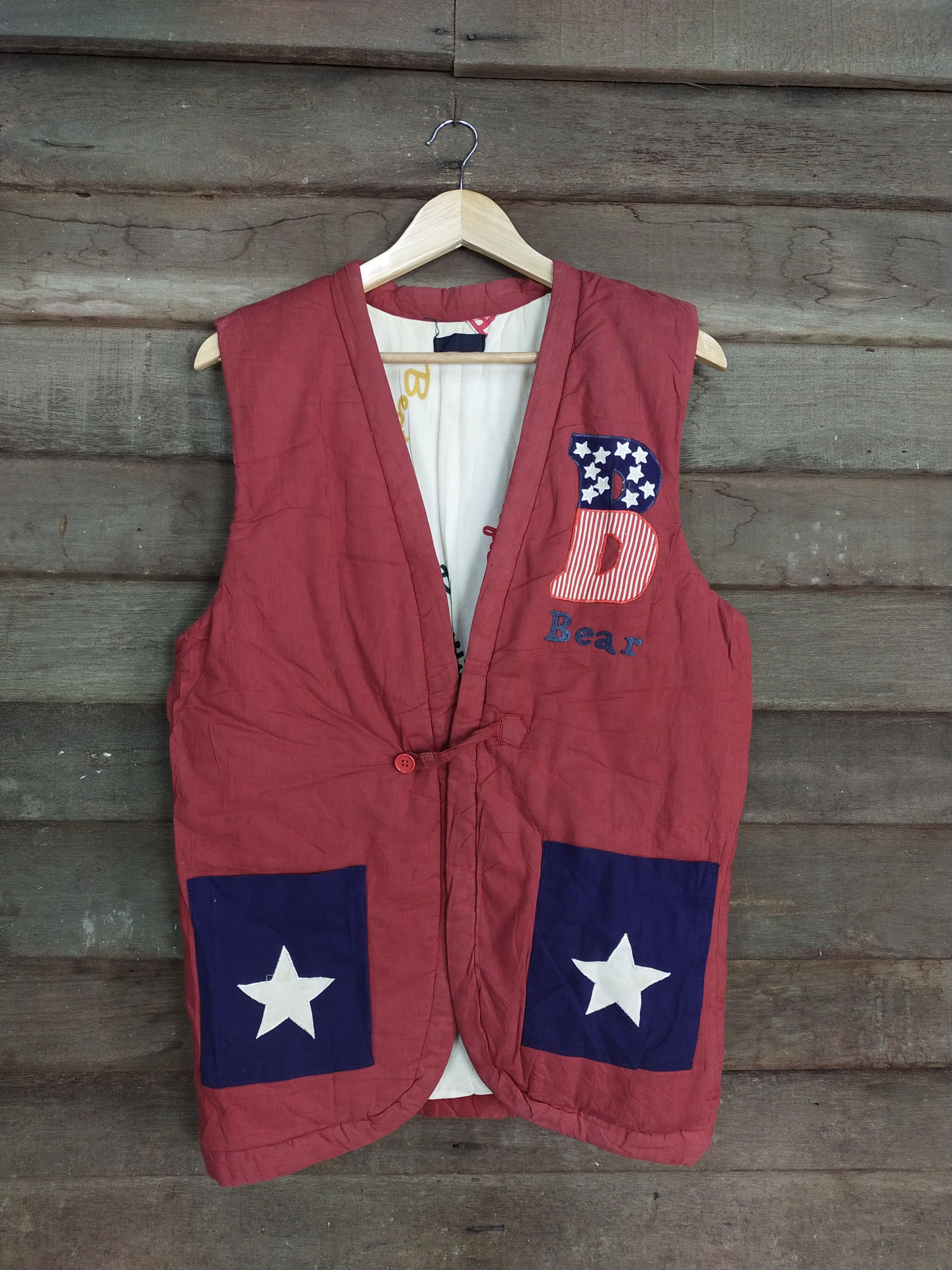 Cartoon Network × Japanese Brand Beatific Bear red vest sleeve less jacket #S201 Size US M / EU 48-50 / 2 - 2 Thumbnail