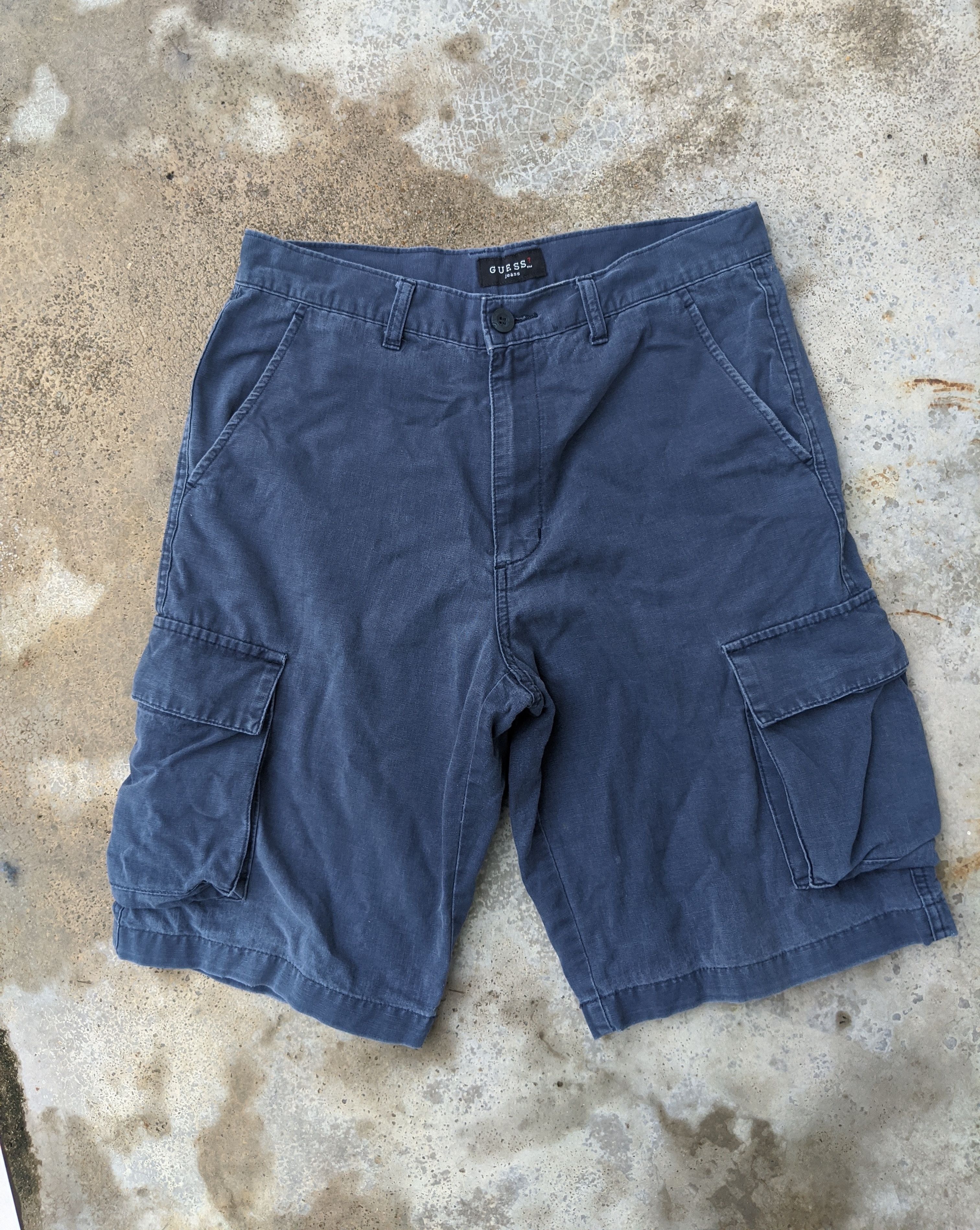 image of Authentic Guess Cargo Short Pants in Blue, Men's (Size 30)