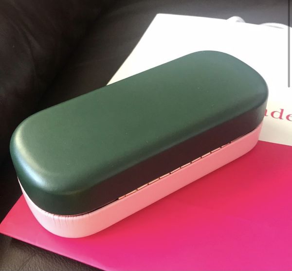 Kate Spade Pink Green Hard Shell Glasses Case