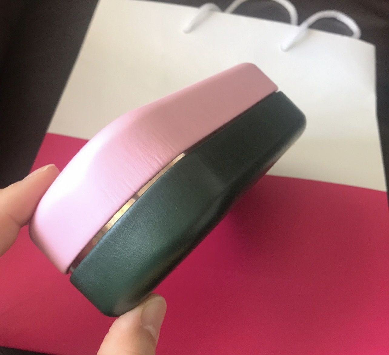 Kate Spade glasses case, bright pink, hard case, used (glasses not