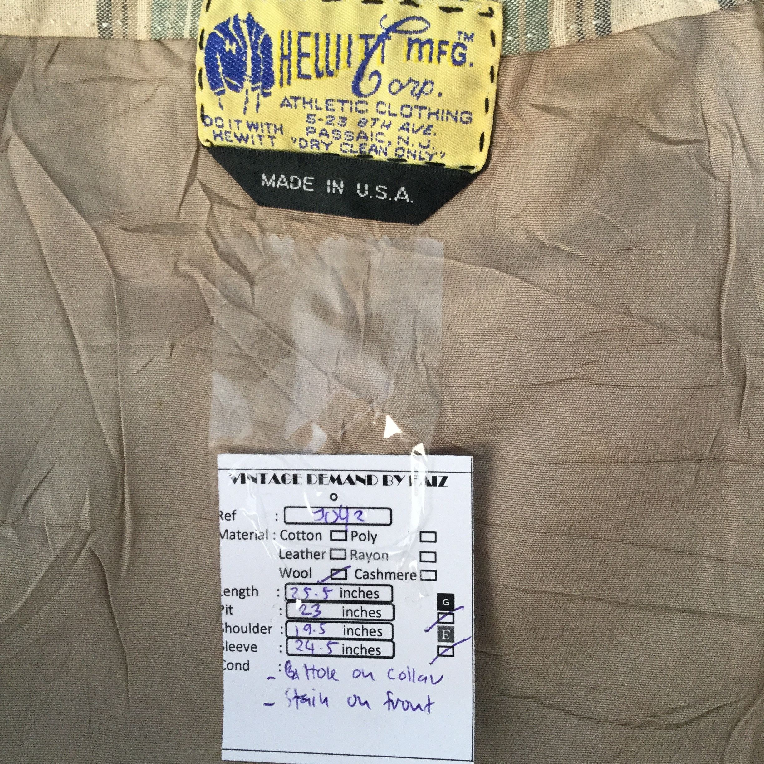 Vintage 70's HEWITT MFG New York Wool Rockabilly Jacket Size US M / EU 48-50 / 2 - 8 Thumbnail