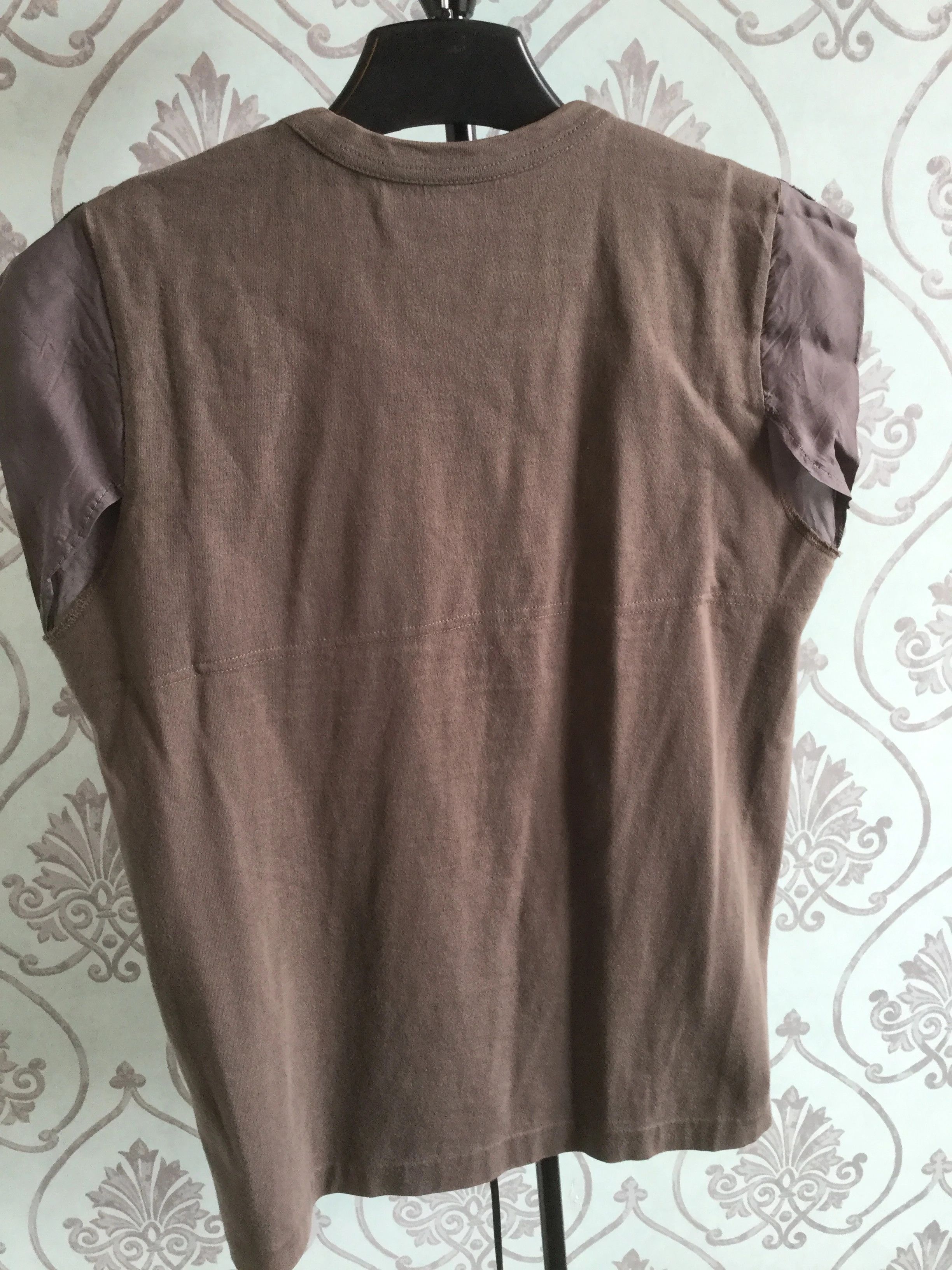 Comme des Garcons Cotton and silk sleeve double layered brown tank top Size S / US 4 / IT 40 - 2 Thumbnail