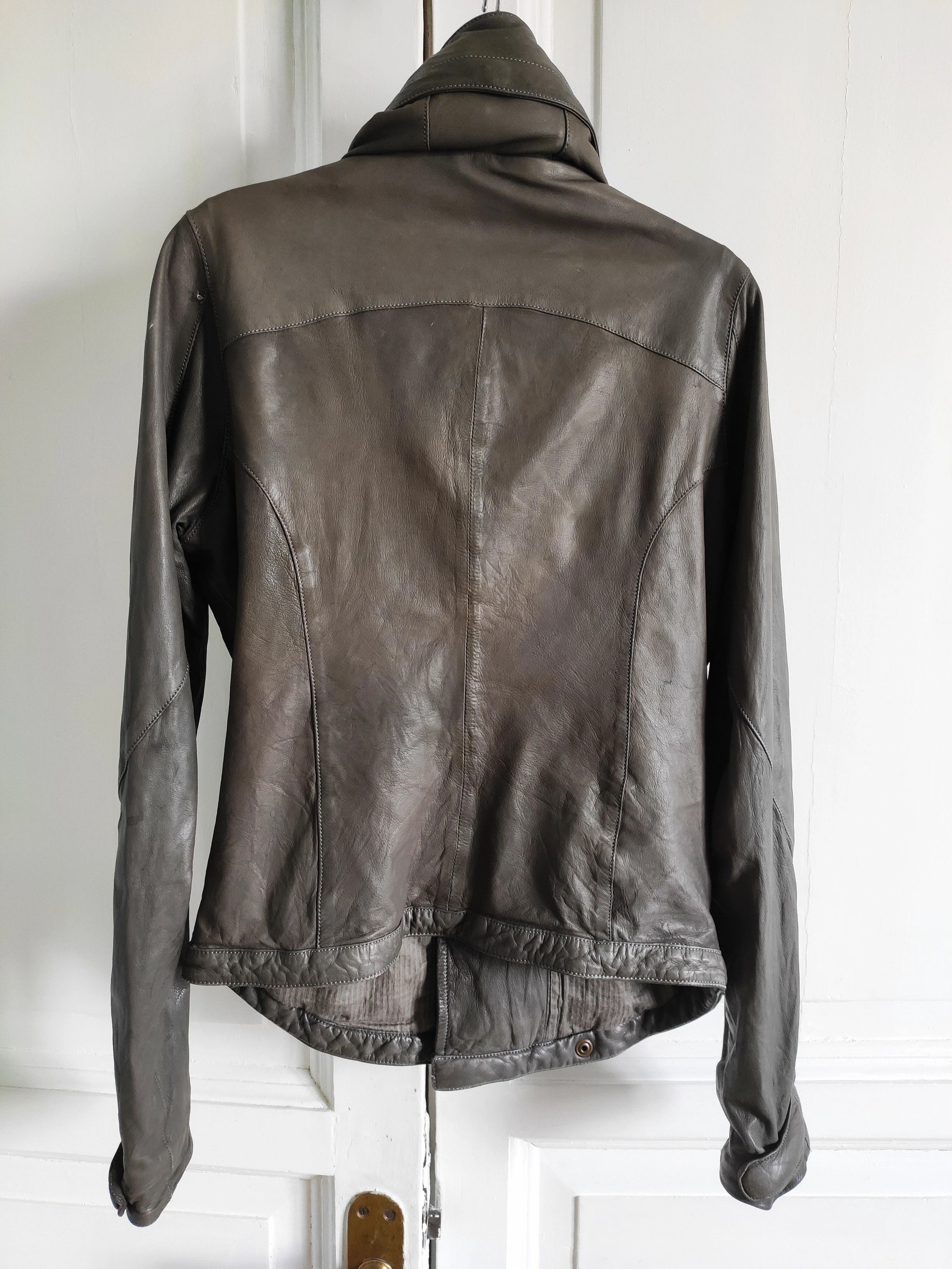 CHRISTIAN PEAU Hooded leather jacket.Like Rick Owens or GUIDI Size US XXS / EU 40 - 5 Thumbnail