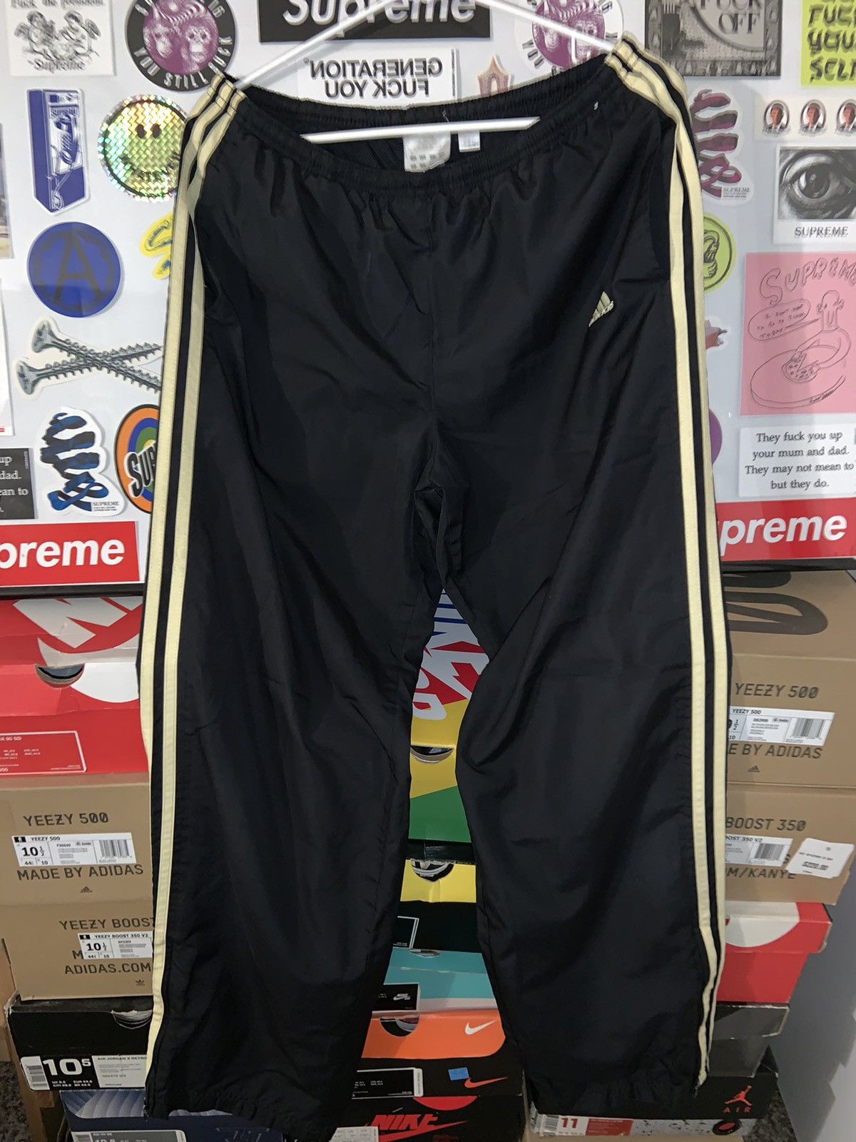 Adidas Adidas Black/Gold Mesh Sweatpants Size US 36 / EU 52 - 1 Thumbnail