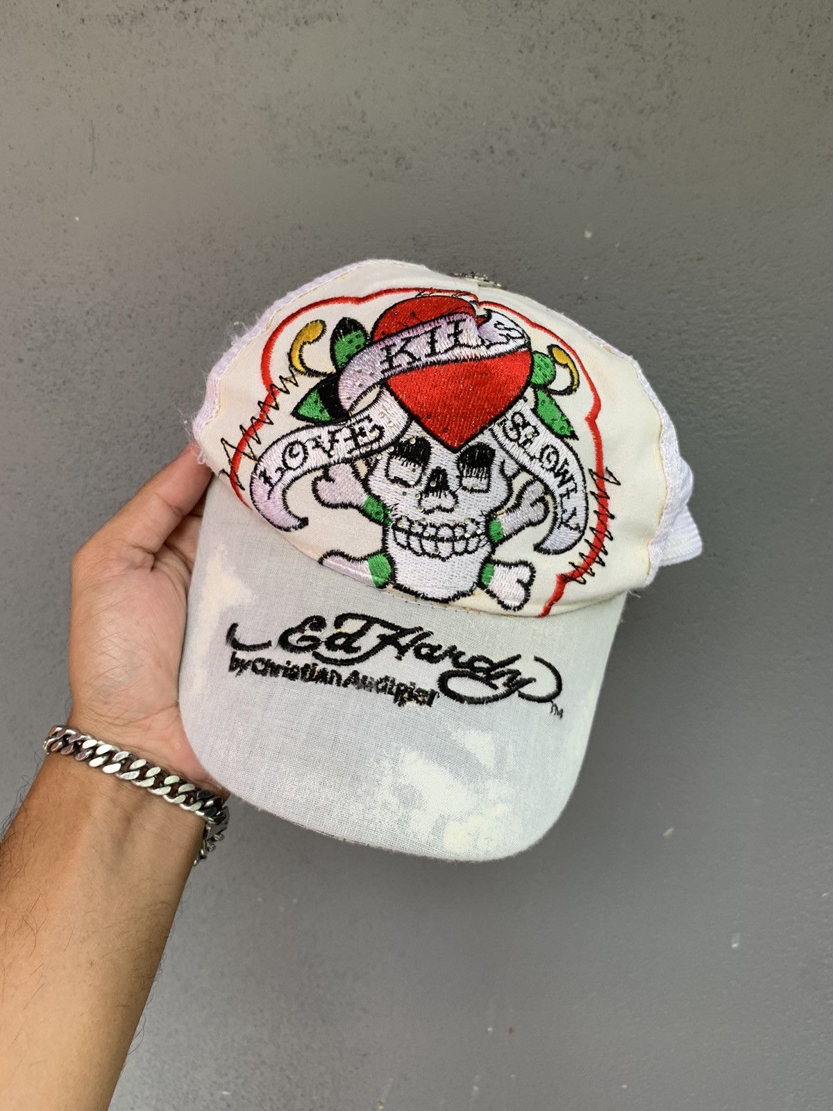 Christian Audigier × Ed Hardy × Vintage VINTAGE ED HARDY HATS 'KILLS LOVE SLOWLY' Size ONE SIZE - 1 Thumbnail