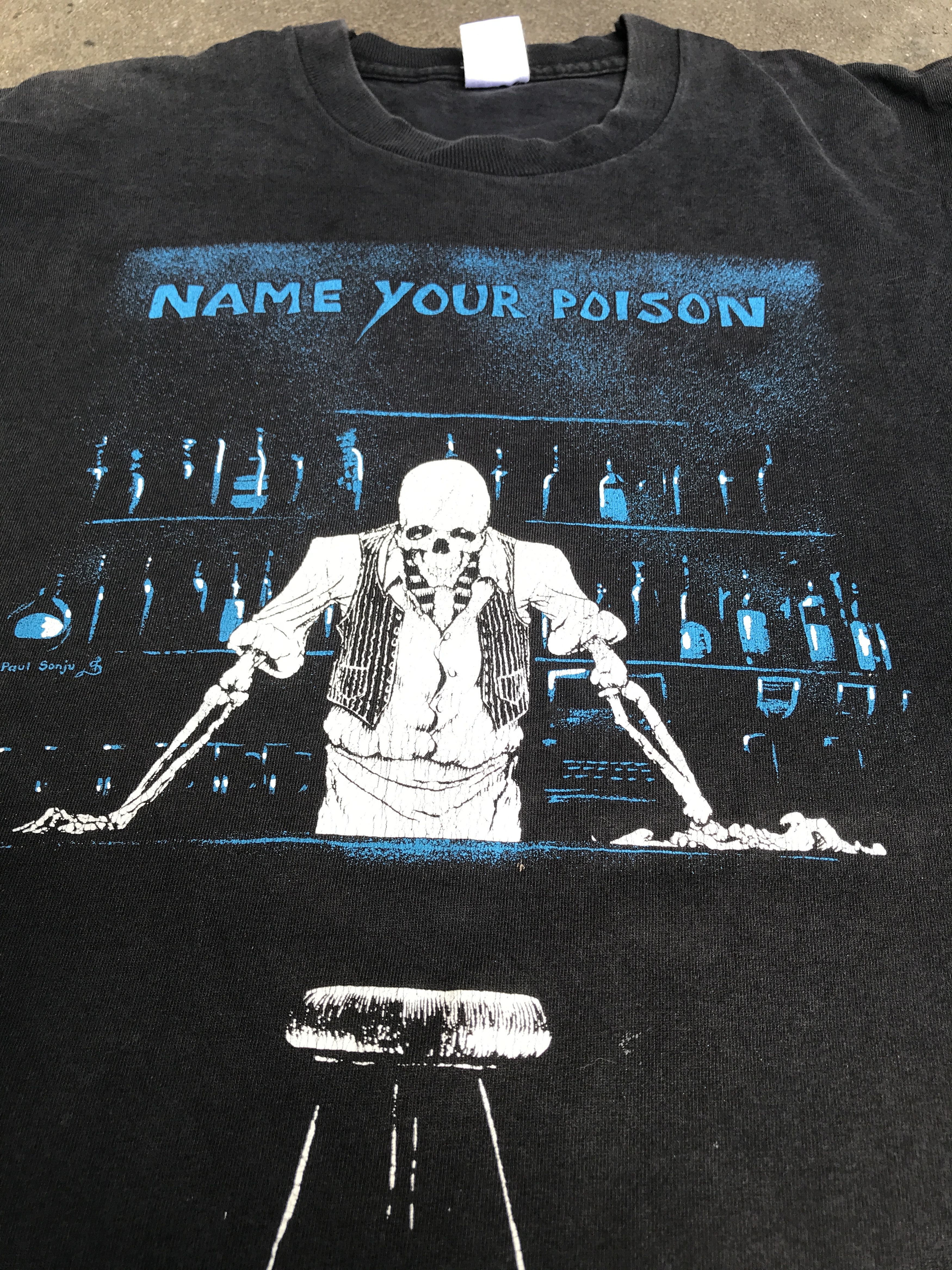 Vintage Vtg 90s Fashion Victim Skeleton Faded Graphic Streetwear Size US L / EU 52-54 / 3 - 2 Thumbnail