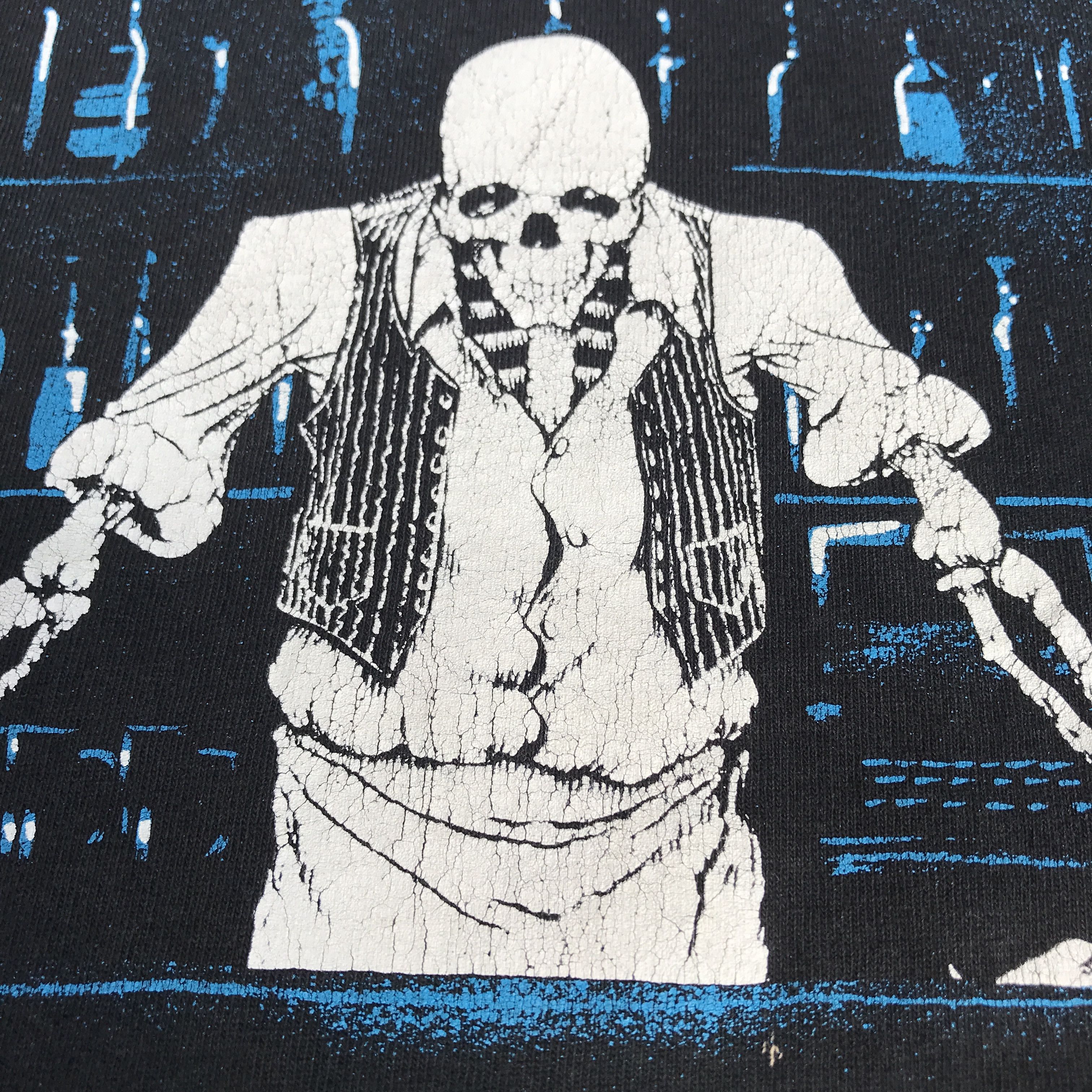 Vintage Vtg 90s Fashion Victim Skeleton Faded Graphic Streetwear Size US L / EU 52-54 / 3 - 3 Thumbnail